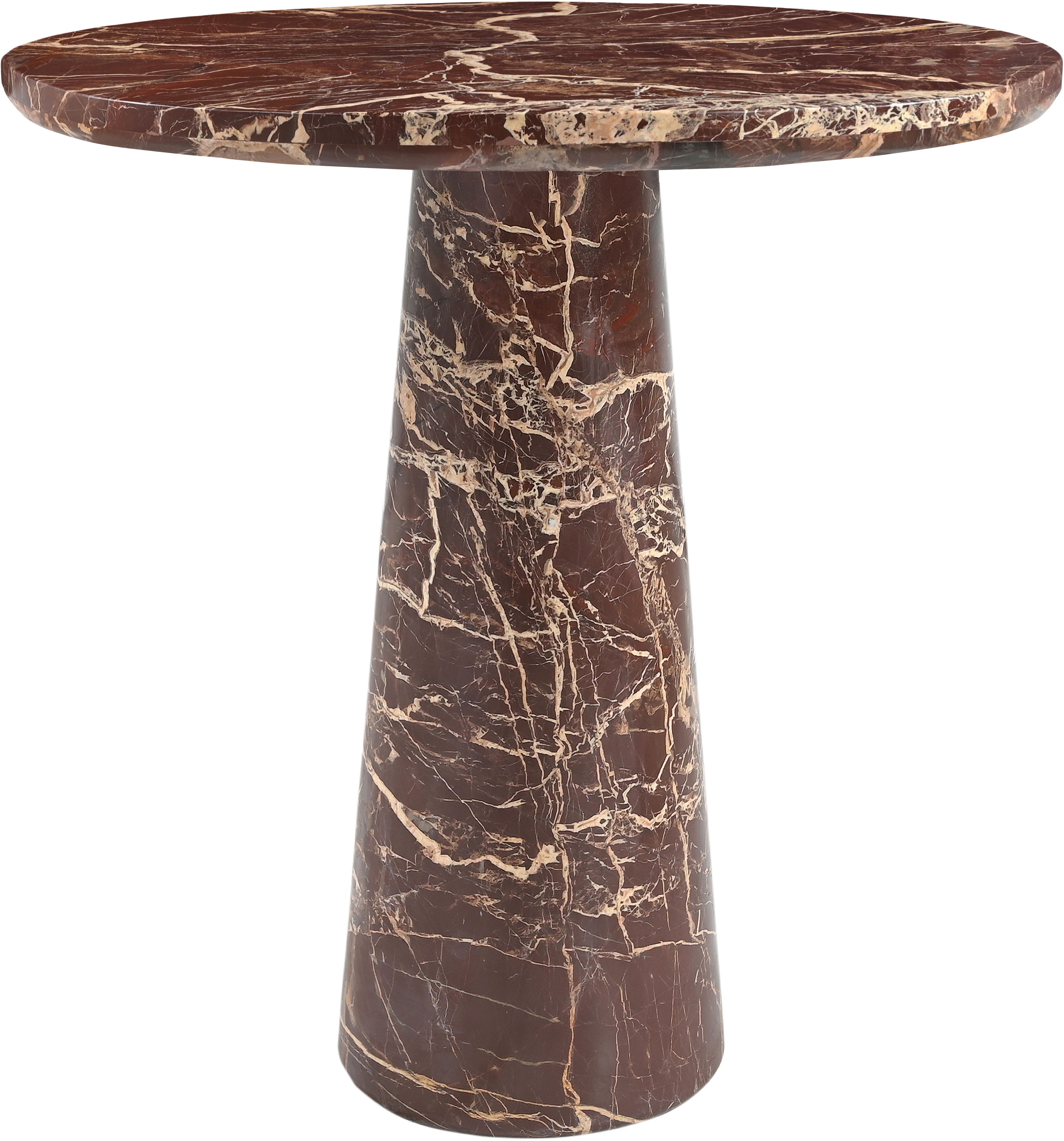 Fontelina - 30" Genuine Marble Bistro Dining Table - Cherry