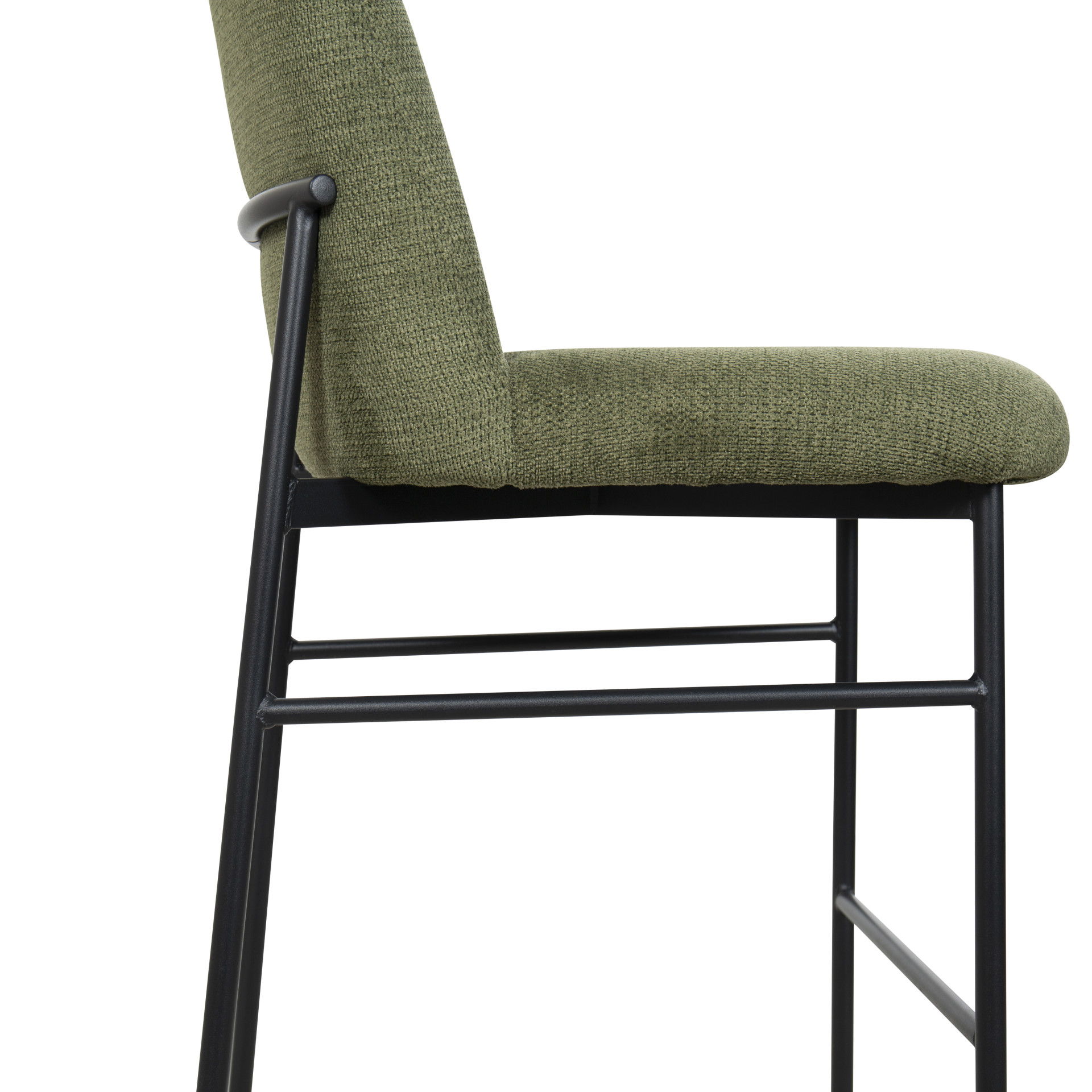 Erik - Bar Chair With Black Metal Frame (Set of 2) - Green, green, view 7