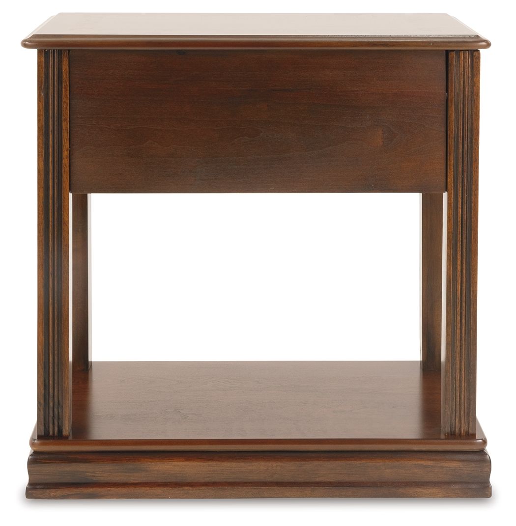 Ashley Furniture Breegin - Chair Side End Table - Removable Tray - Brown - Image 4