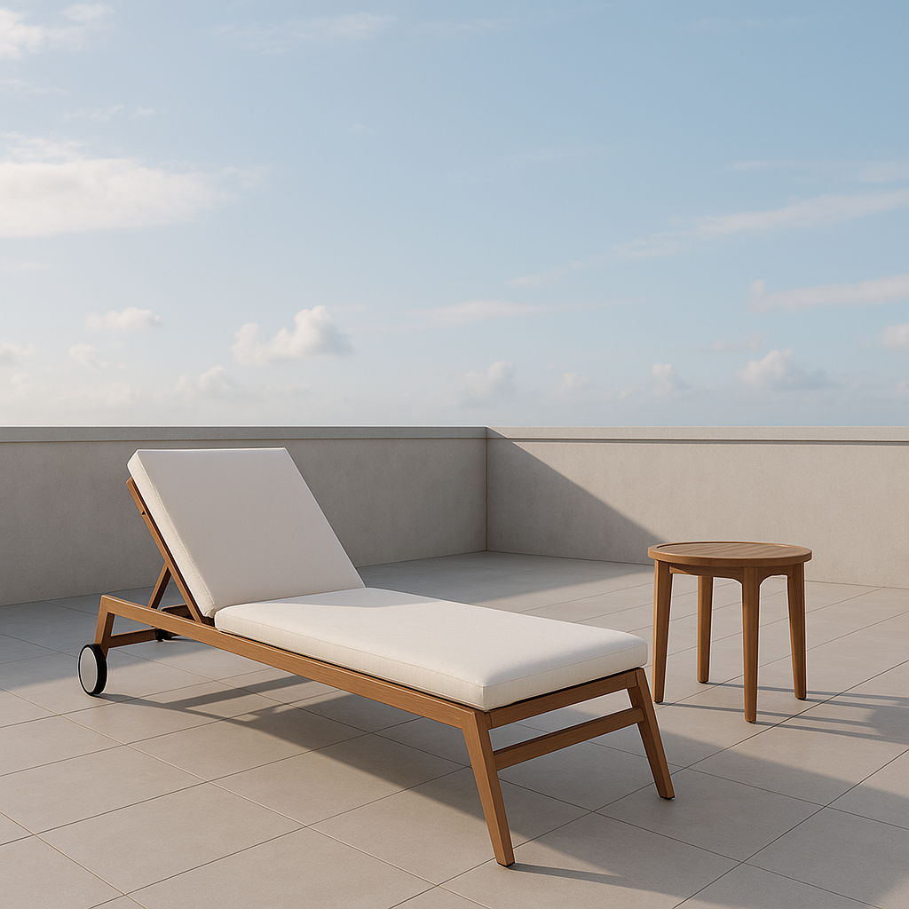 Maui - Water Resistant Outdoor Patio Lounger - Cream