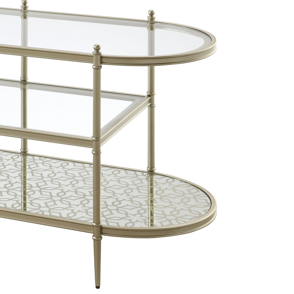 Zaba - TV Stand - Glass Top & Champagne, silver, view 5