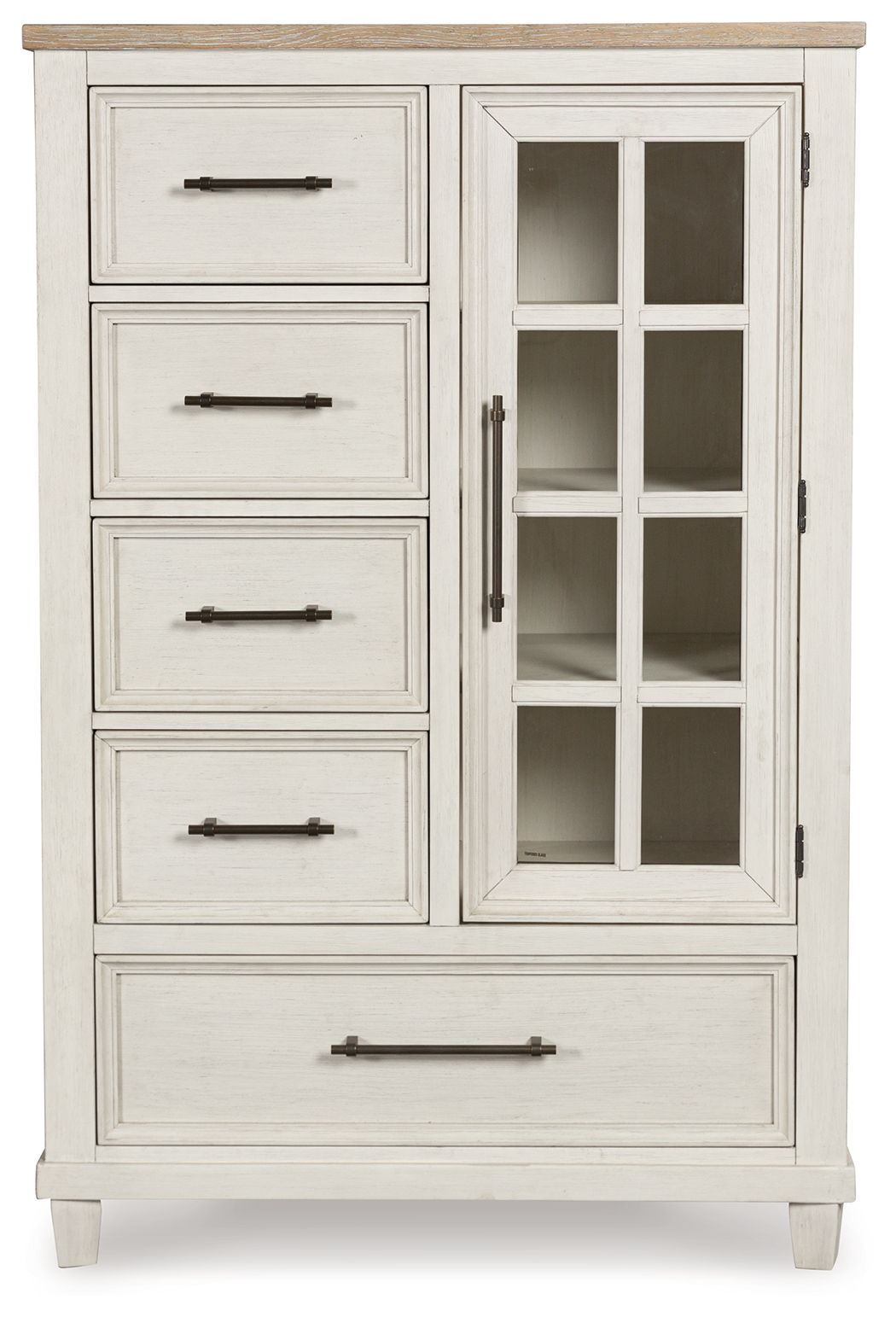 Ashley Furniture Shaybrock - Door Chest - Antique White / Brown - Image 4