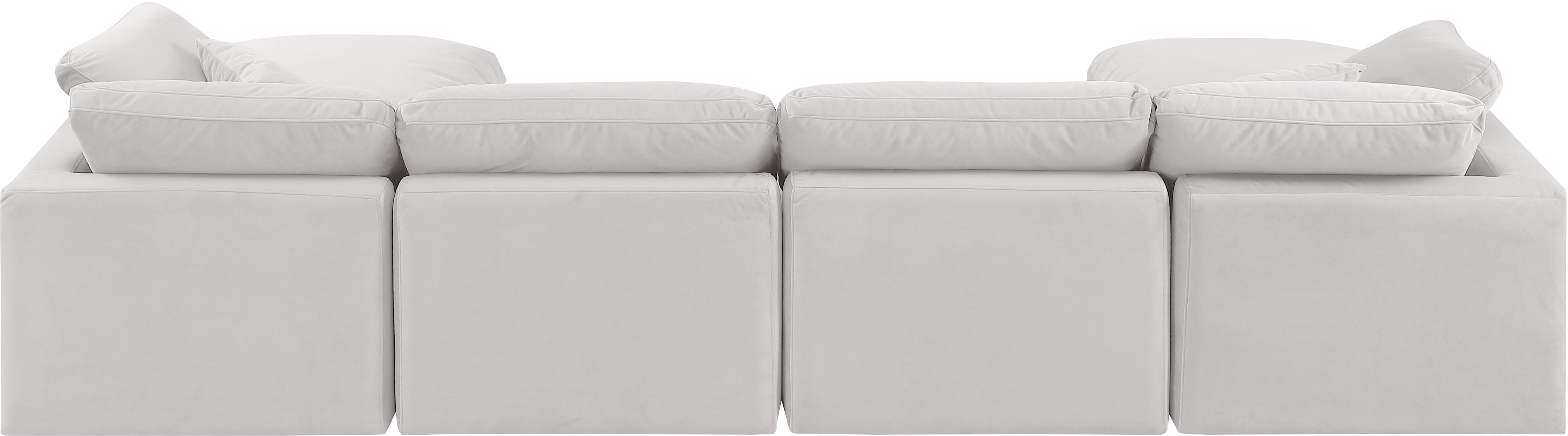 Indulge - Velvet 6 Piece Modular Double Chaise Sectional - Off White