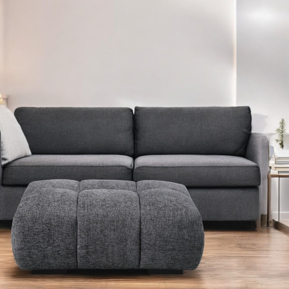 Chosen - Ottoman - Gray Chenille, dark gray, view 4