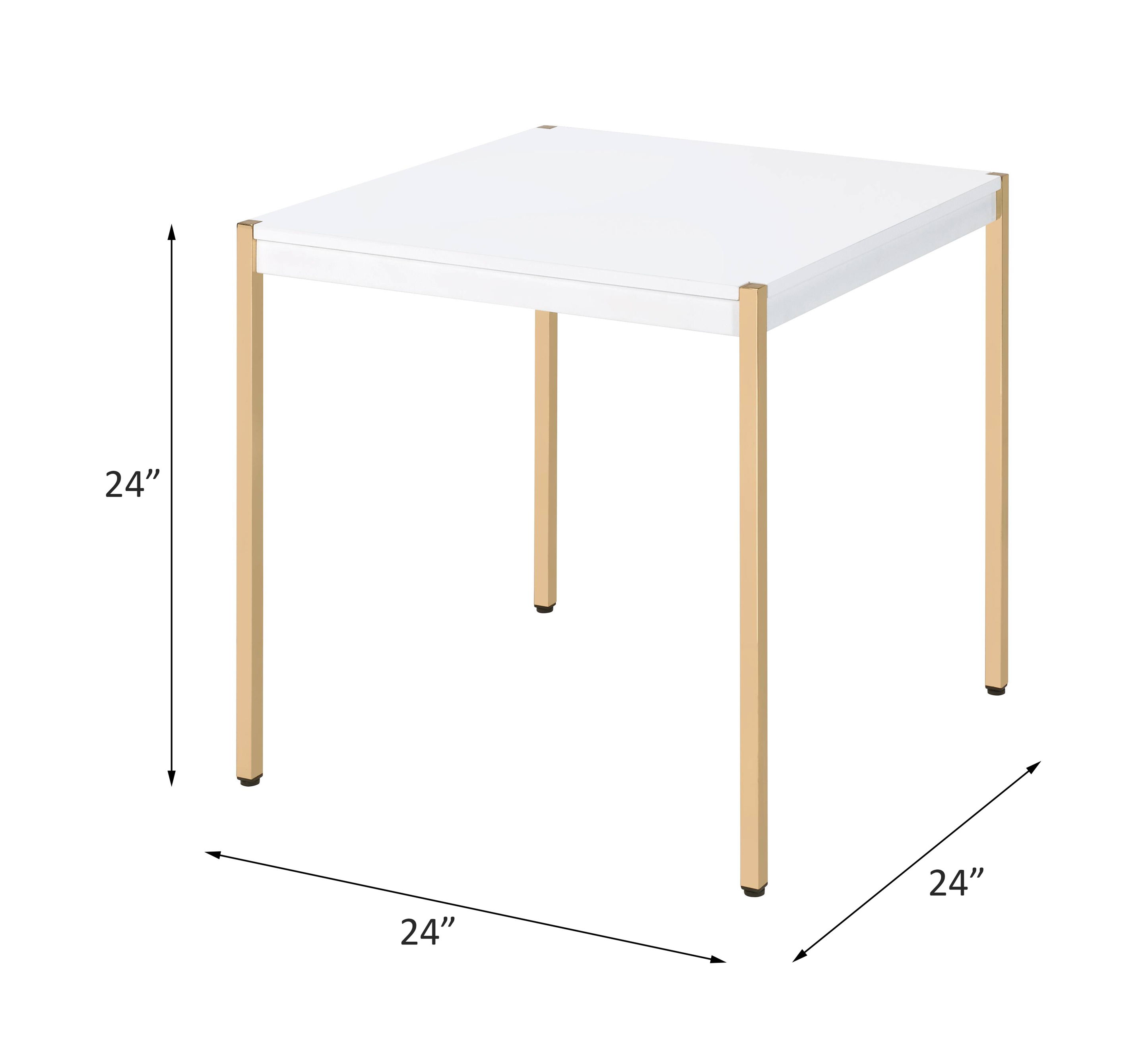 Otrac - End Table - White & Gold, white, view 4