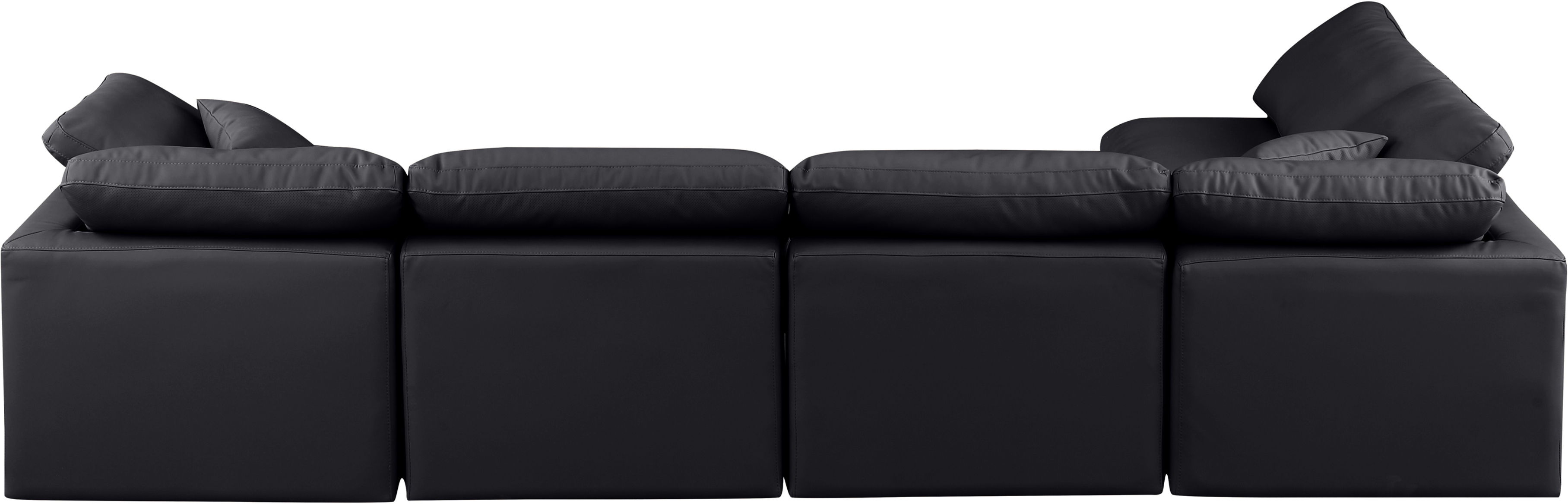Indulge - Faux Leather 5 Piece Modular Sectional - Black