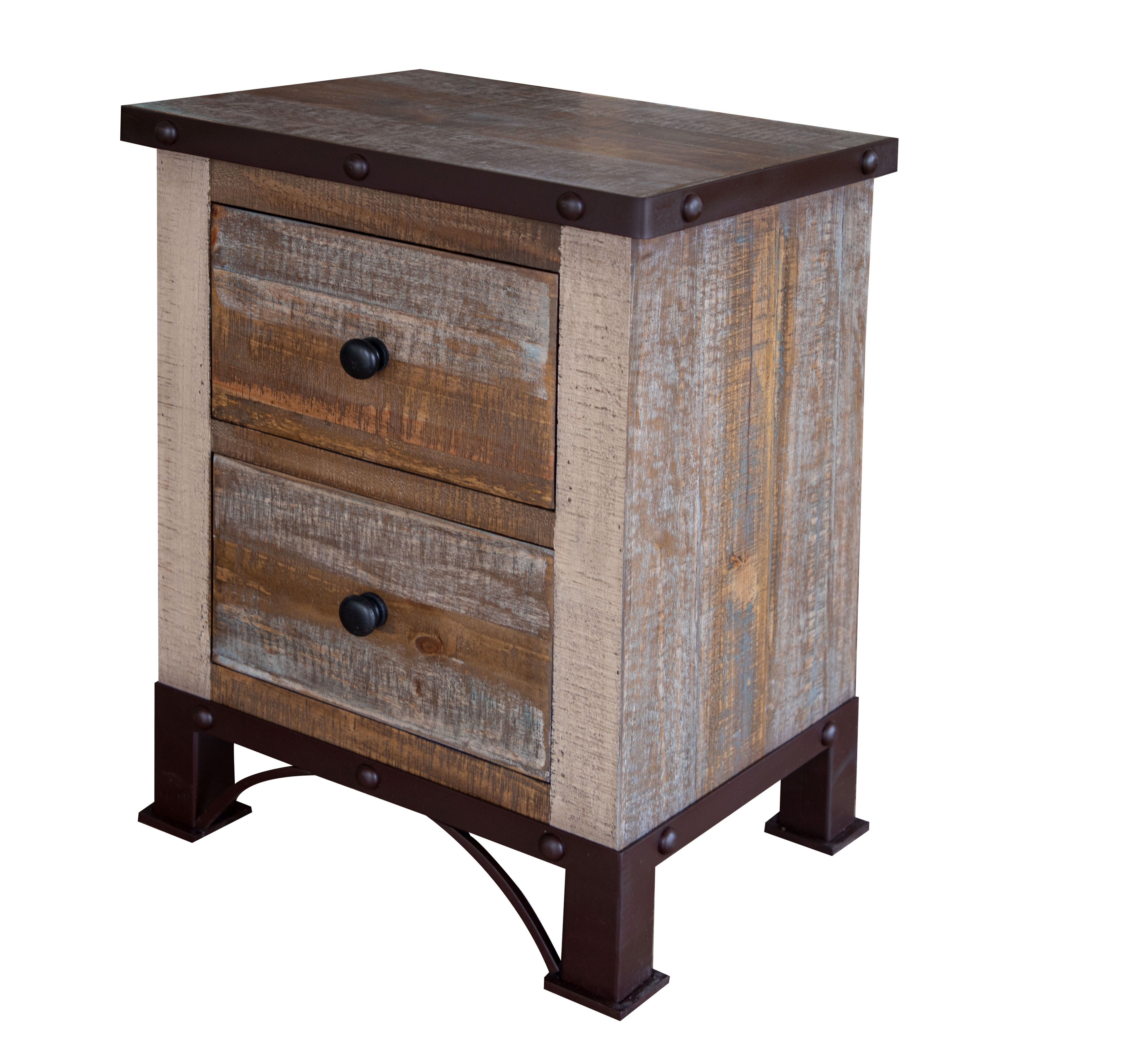 International Furniture Direct Antique - Multicolor Nightstand - Light Brown