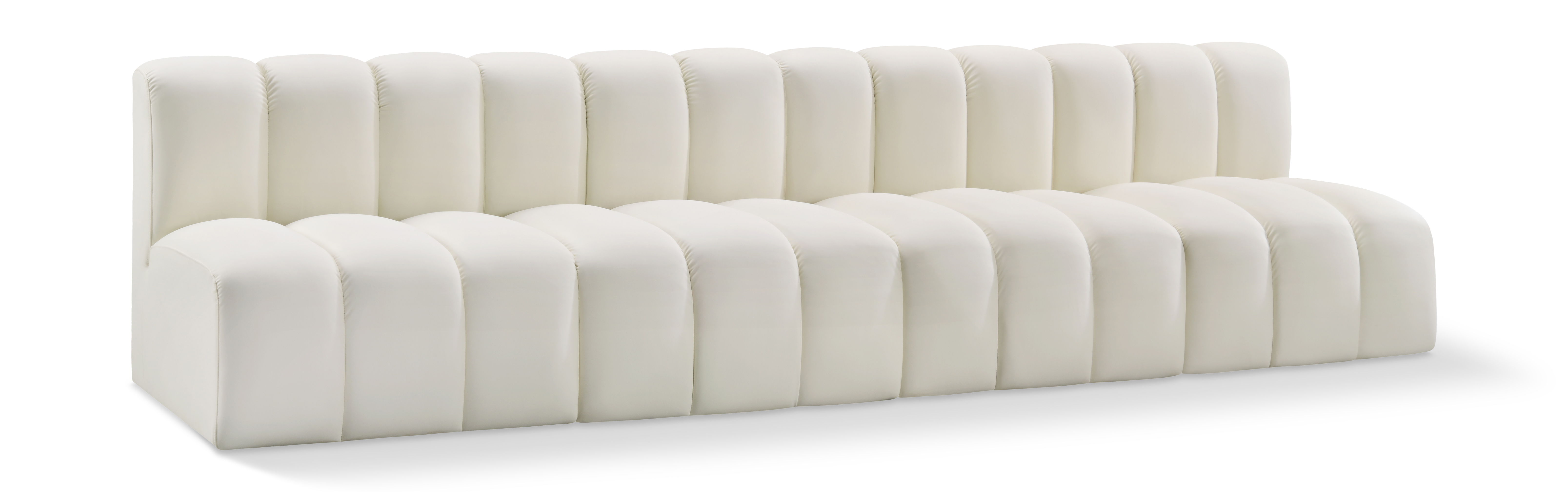 Arc - Faux Leather 4 Seats Modular Sofa - Cream