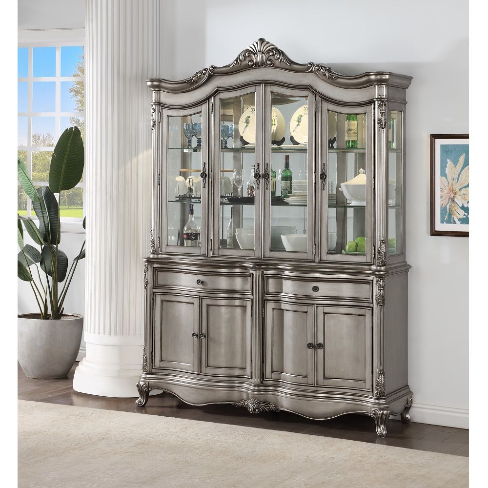 Ariadne - Hutch & Buffet - Antique Platinum, silver
