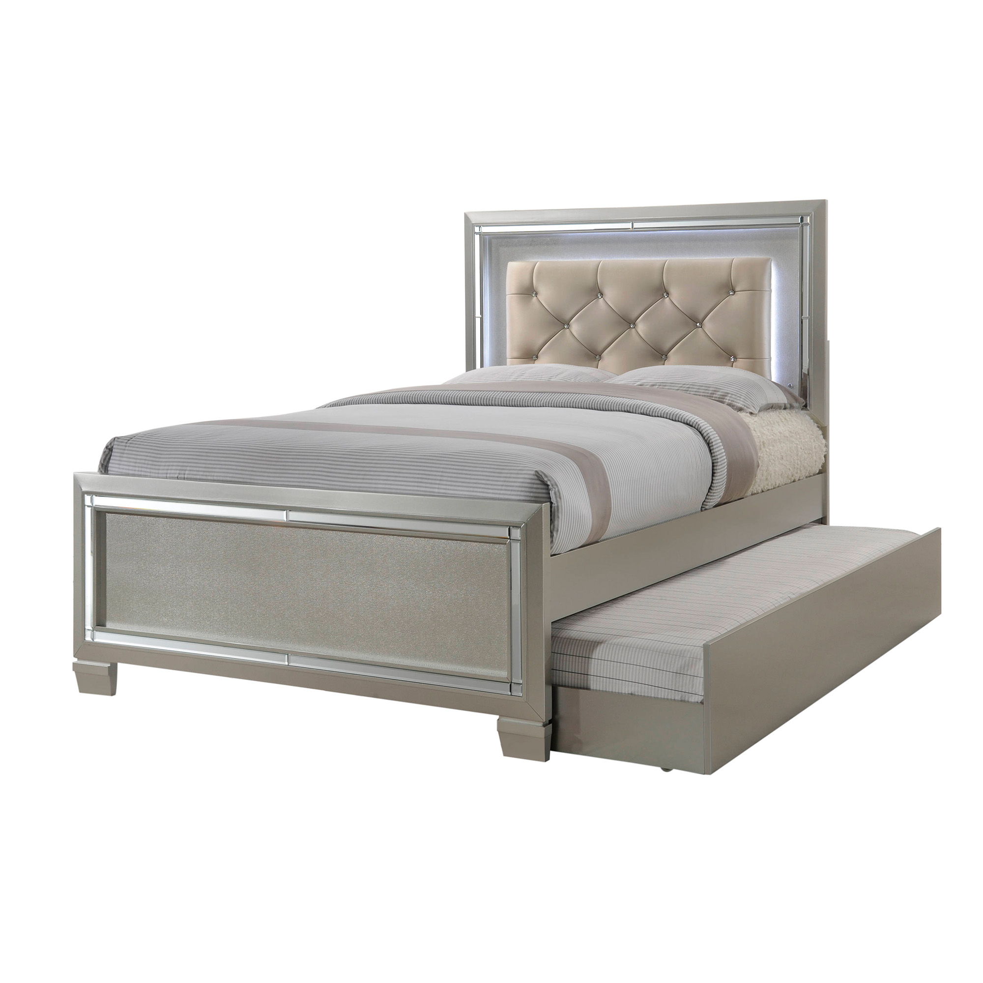 Youth Full Platform Bed With Trundle