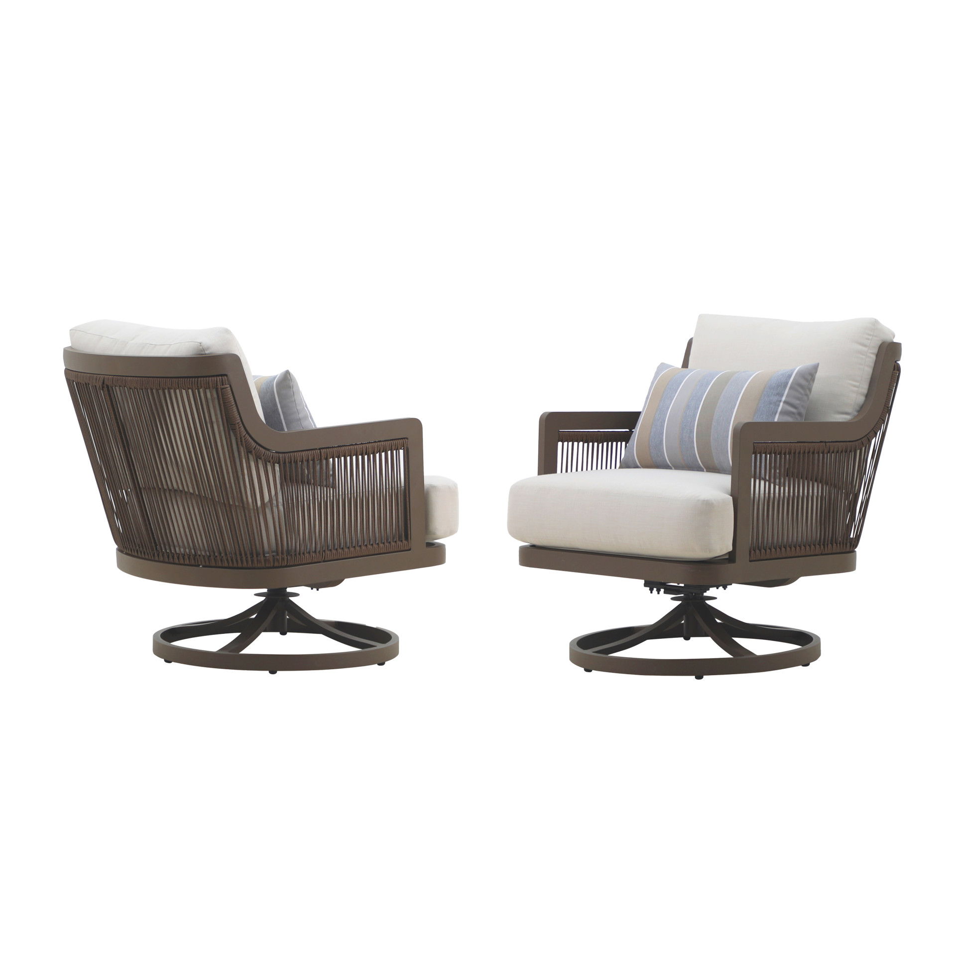Genova - Patio Swivel Club Chair With Accent Pillow (Set of 2) - Gray, light gray, view 8