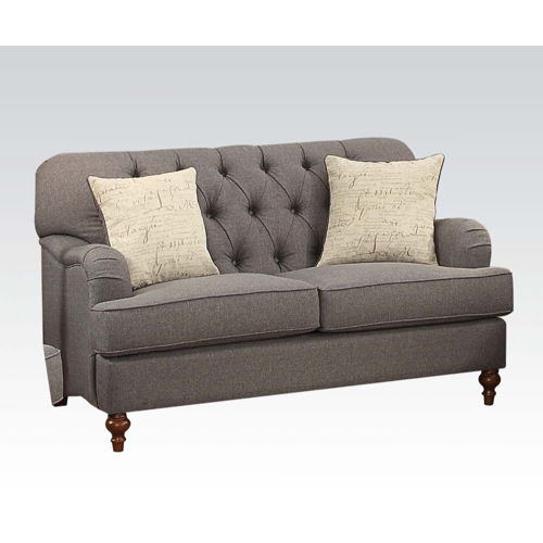 Alianza - Loveseat With 2 Pillows - Dark Gray Fabric, dark gray