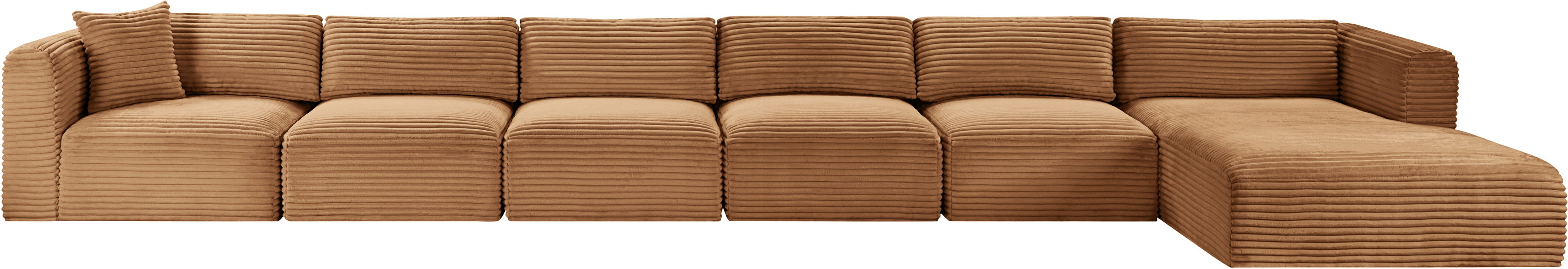 Shaggy - 6 Piece Modular Sectional With Chaise - Saddle