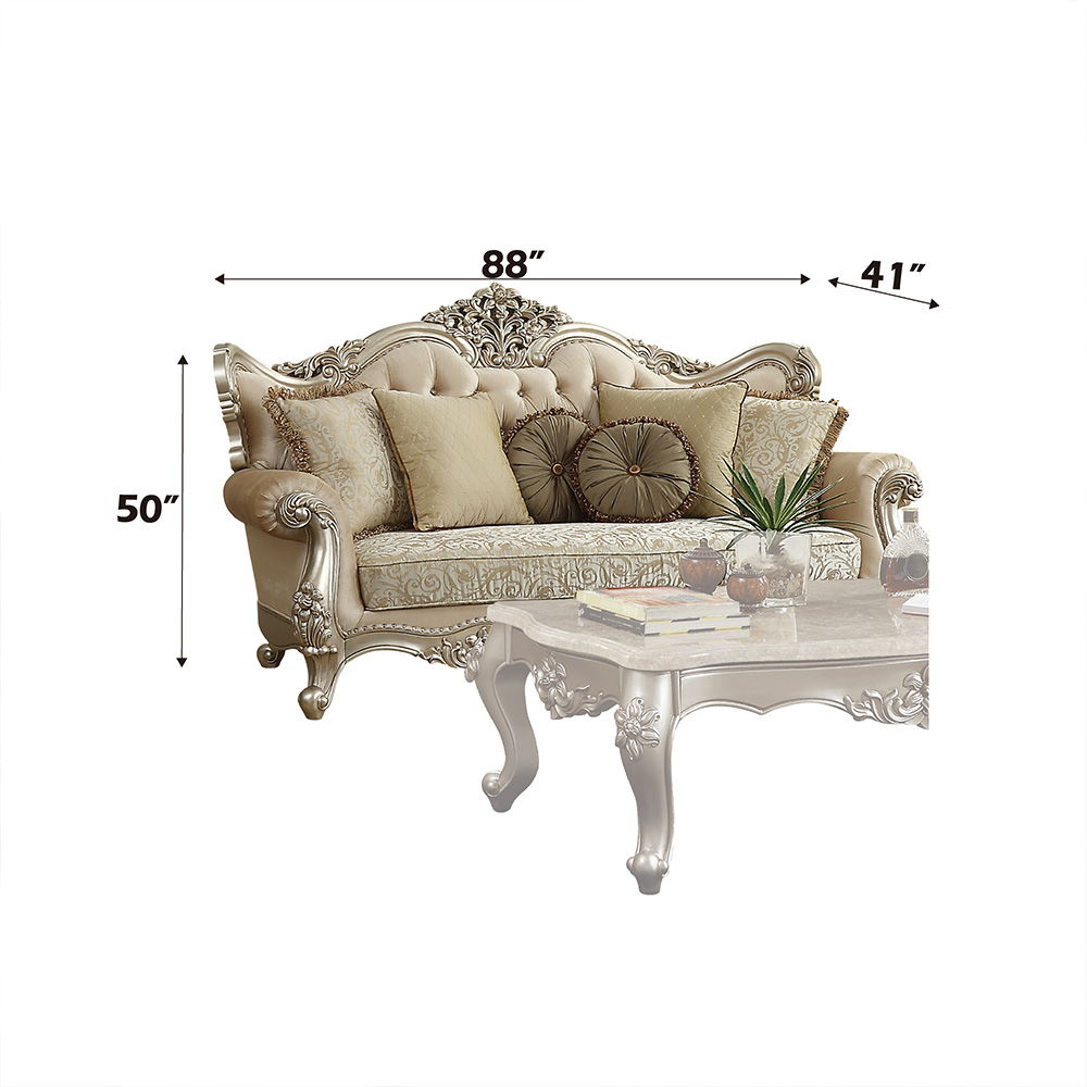 Bently - Sofa With 7 Pillows (Same Lv01579) - Fabric & Champagne, beige, view 3