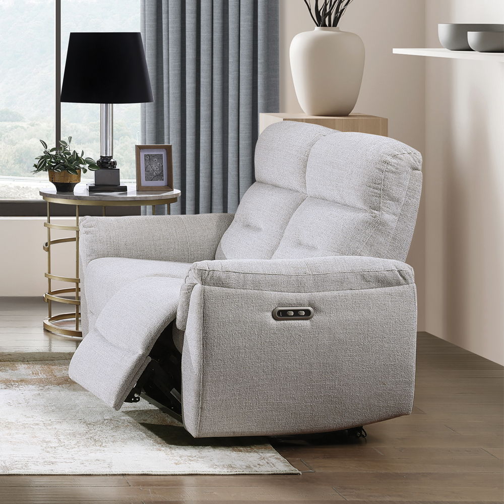 Eastre - Power Motion Loveseat With USB Port - Beige Chenille, beige