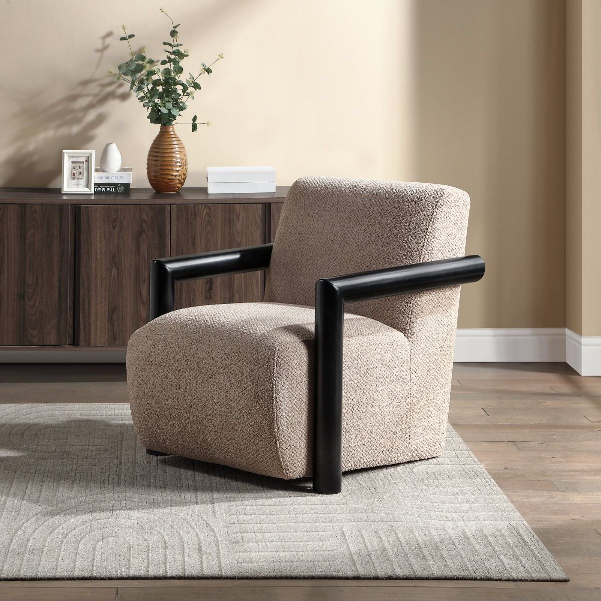 Jetta - Accent Chair - Latte & Black, gray