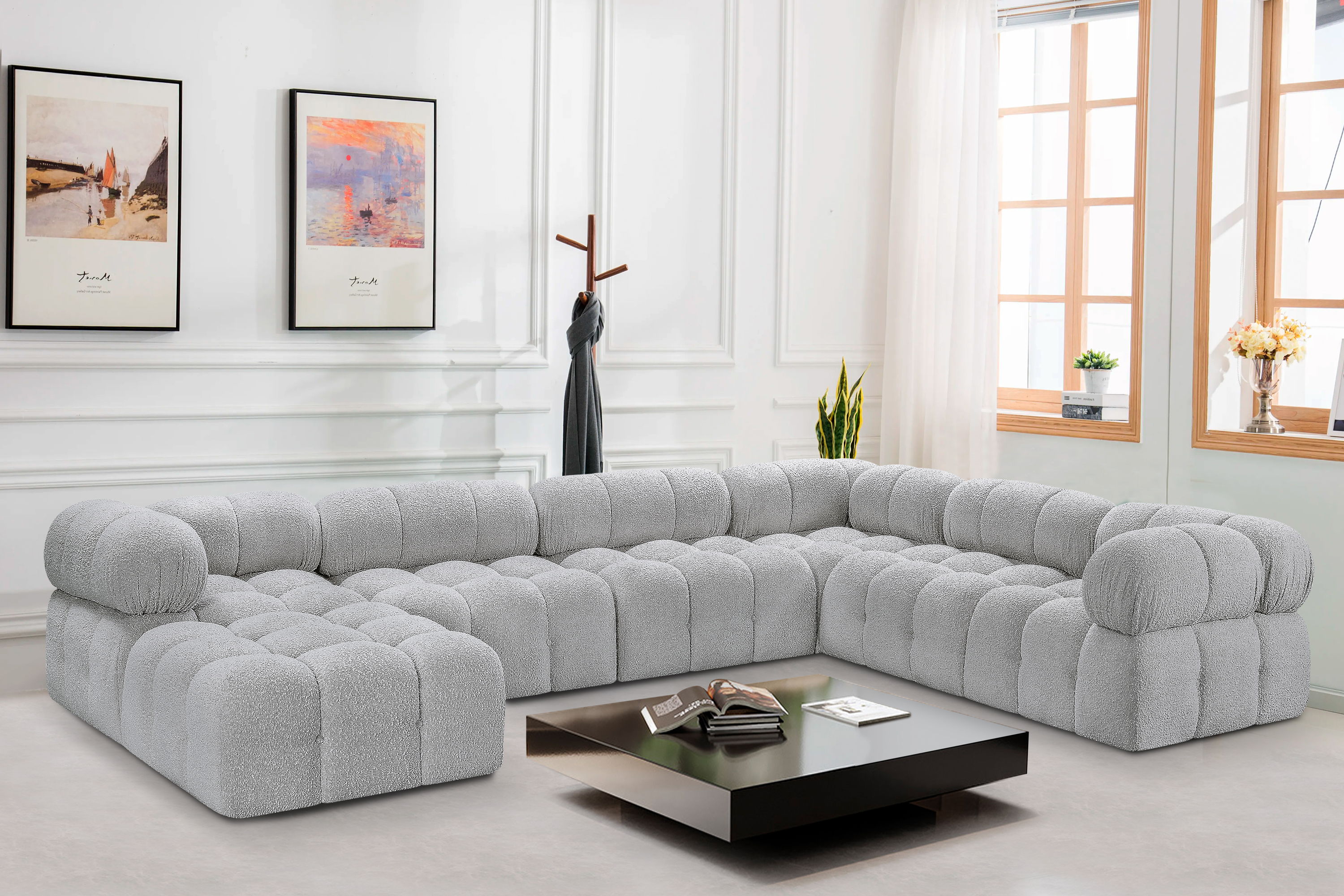 Ames - 7 Piece Modular Sectional - Gray