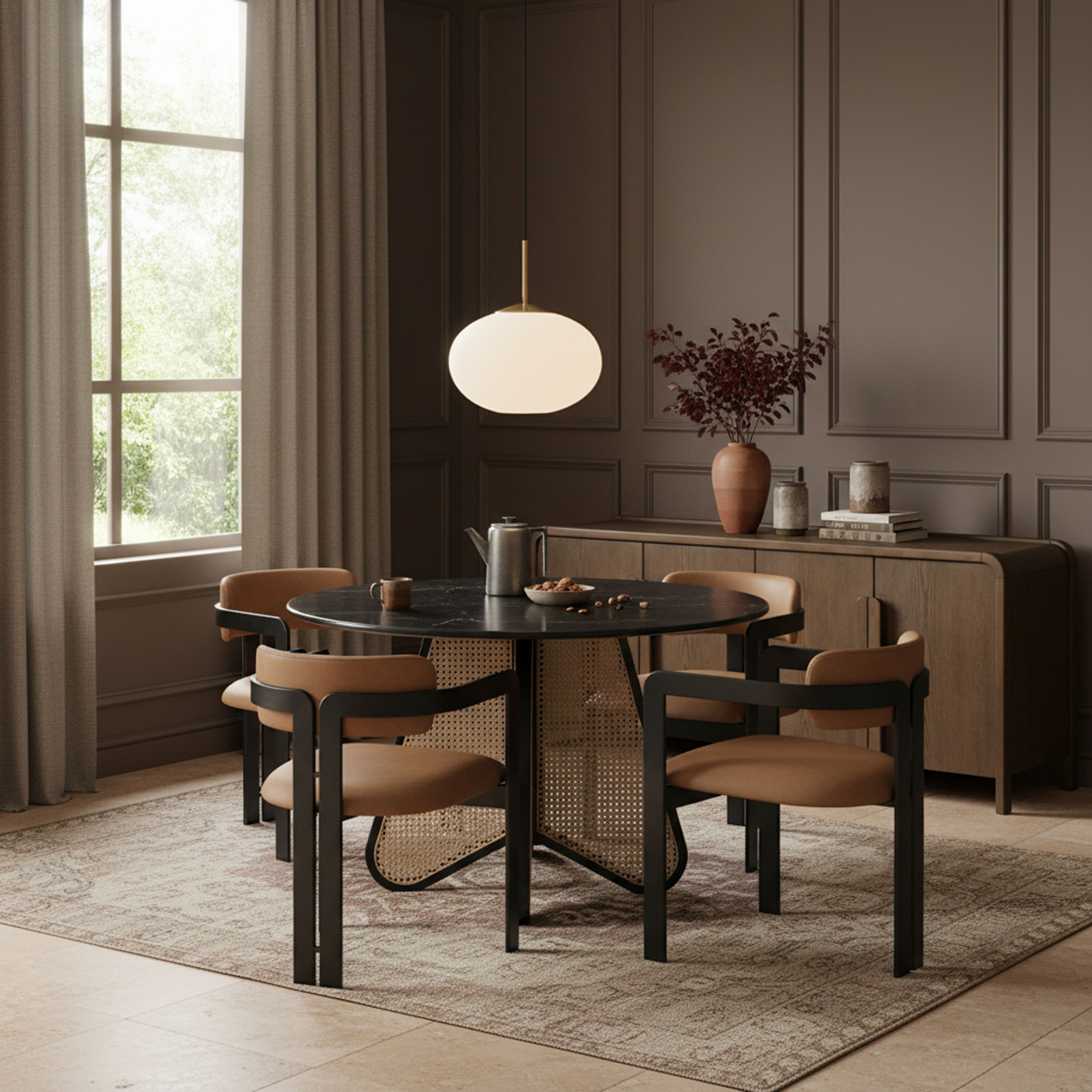 Aurum - Vegan Leather Upholstered Dining Chair (Set of 2) - Cognac