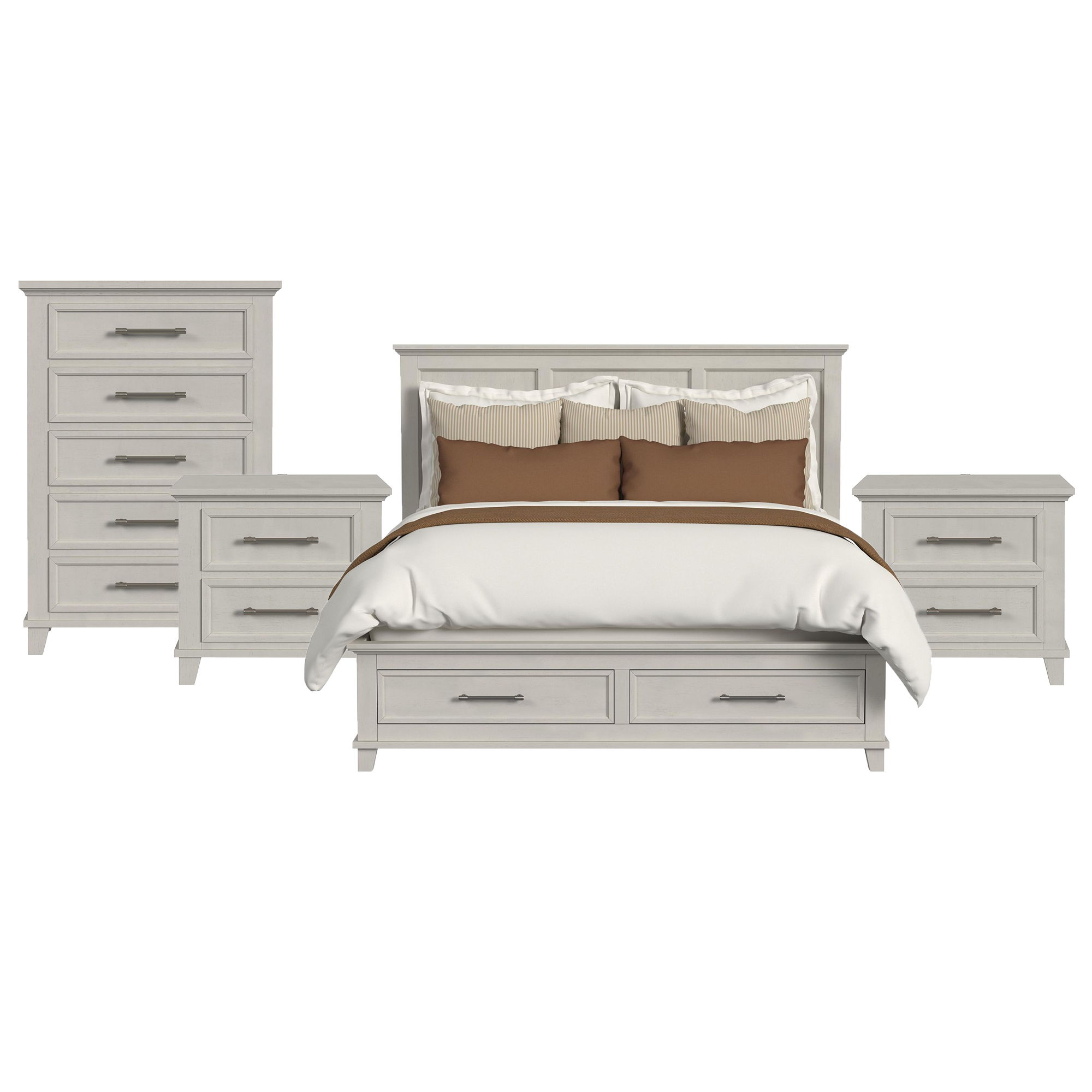 King · 4 Pc · Bedroom Set With 2 Nightstands & Chest