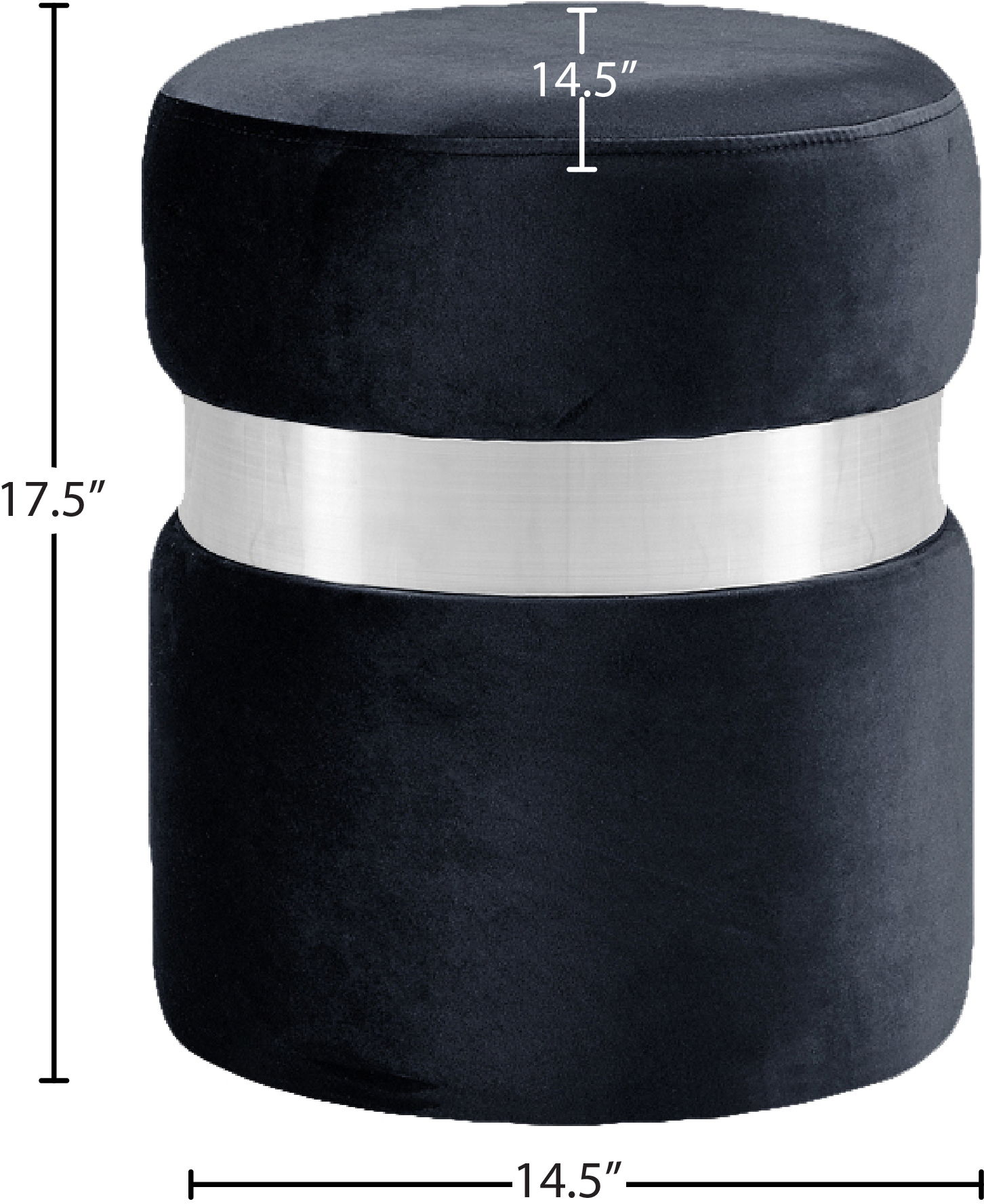 Hailey - Ottoman / Stool - Black