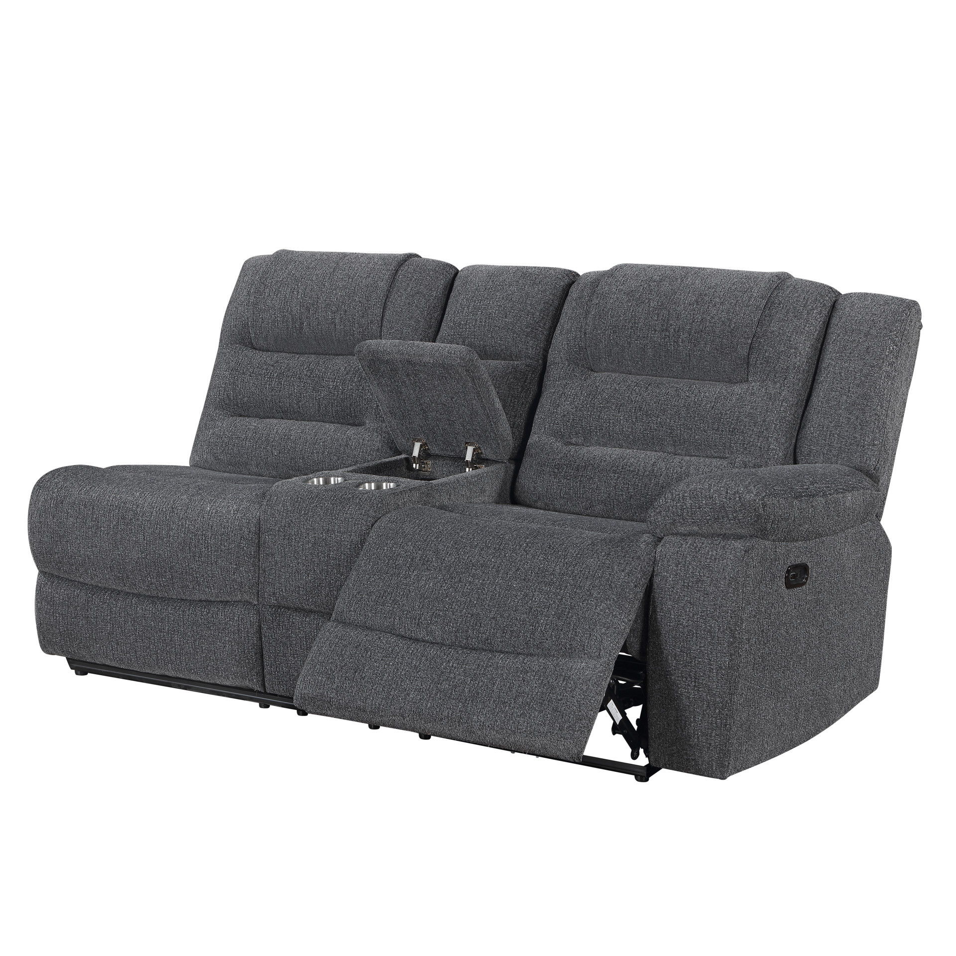 Redondo - RAF Console Loveseat With 1 Recliner Power - Dark Gray