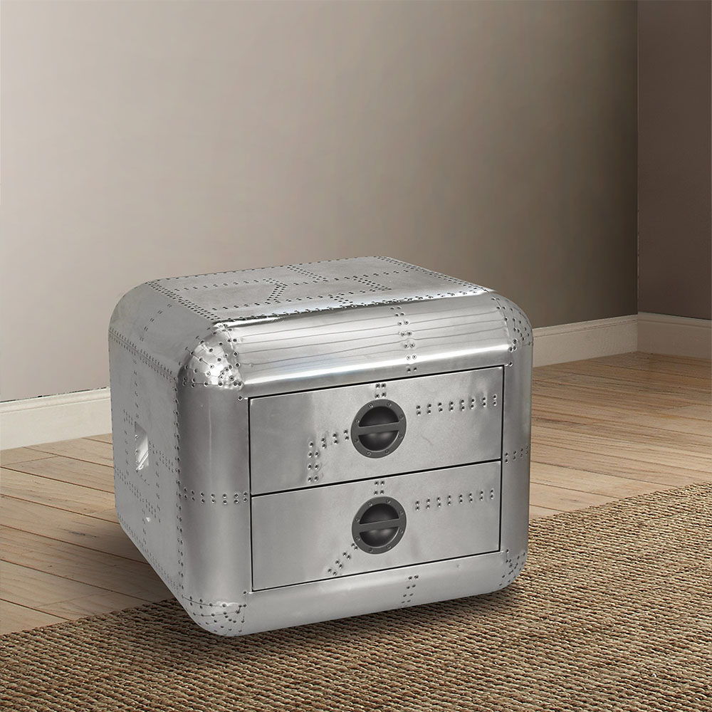Brancaster - 22" End Table - Aluminum, silver