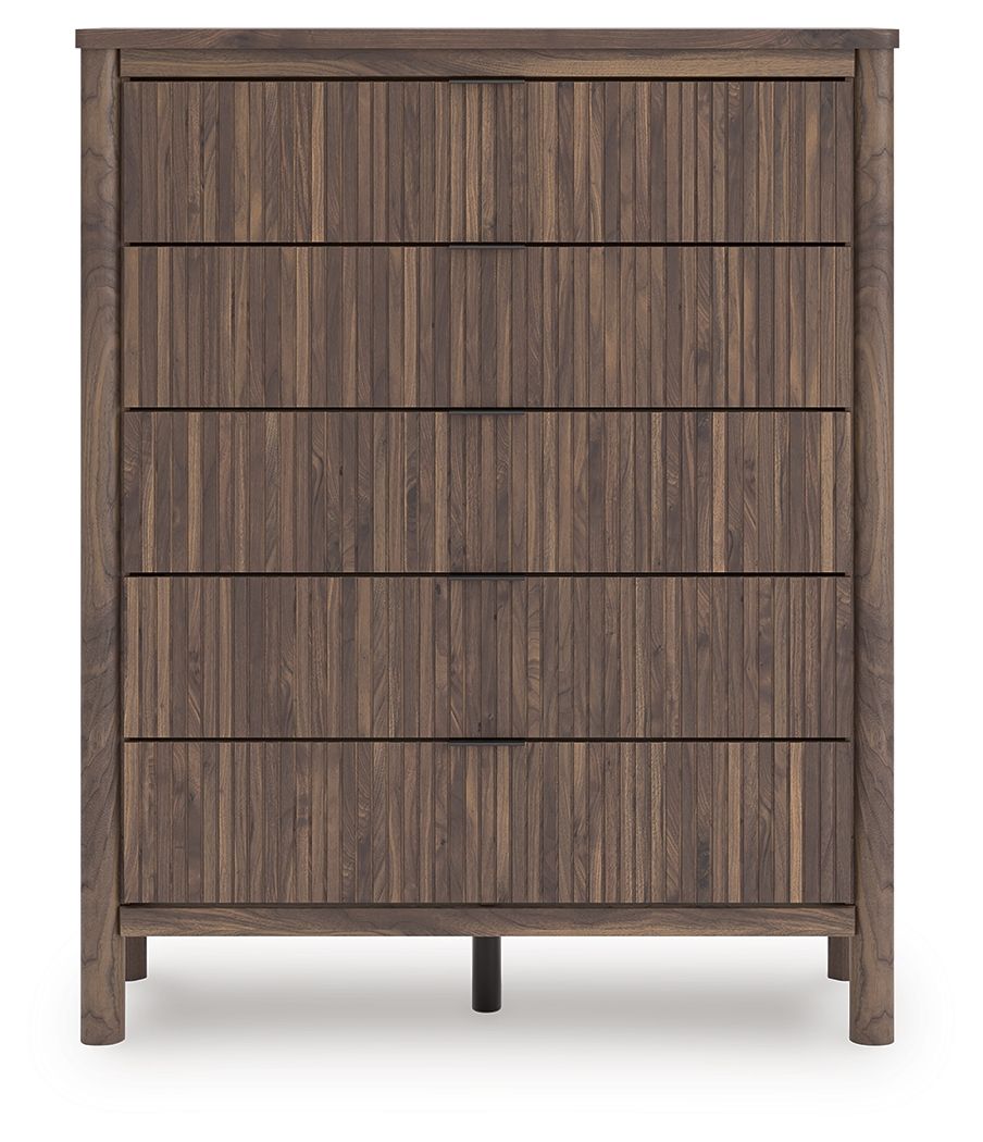 Ashley Furniture Pamytta - Five Drawer Wide Chest - Brown - Image 4