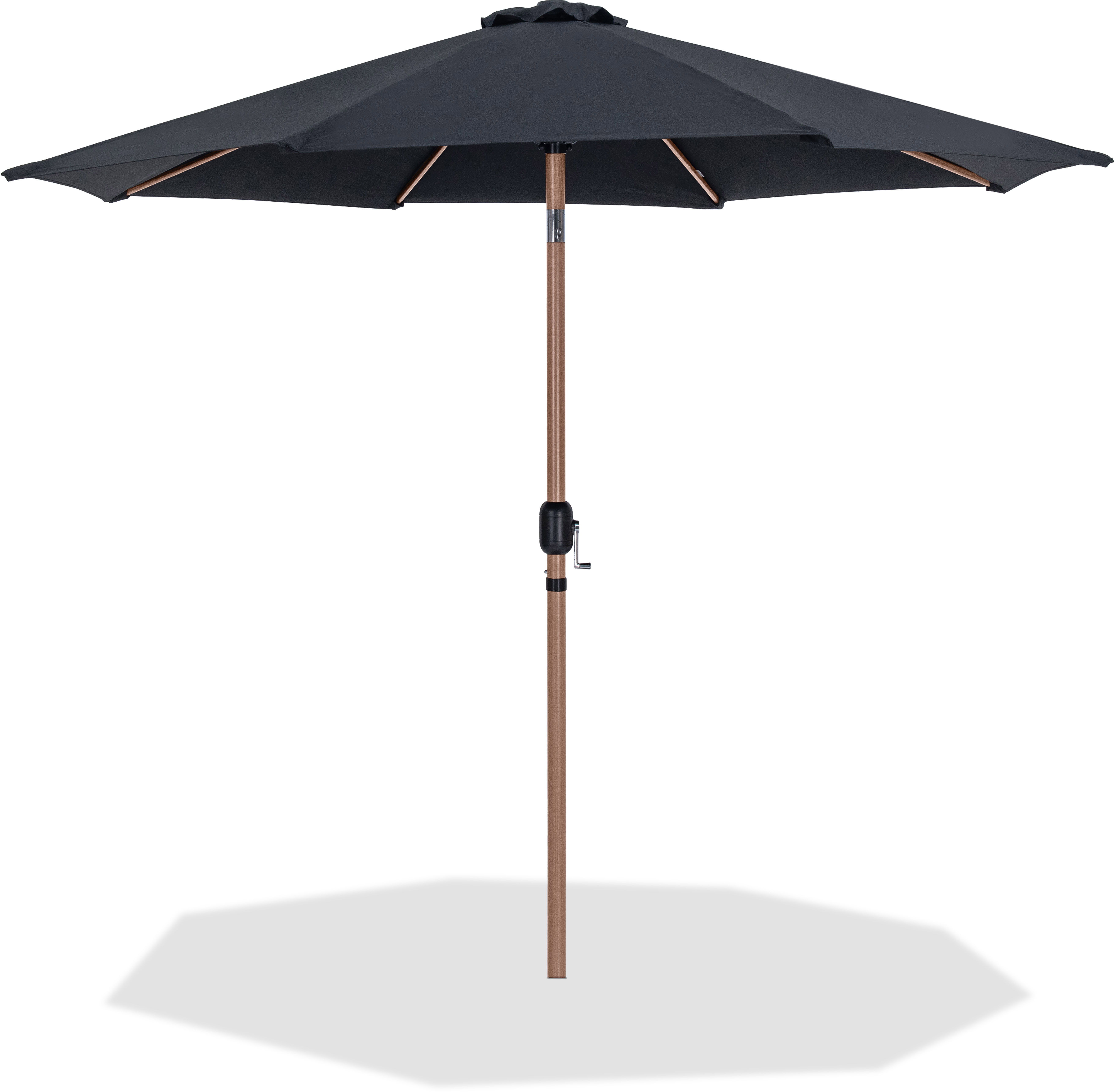 Fiji - Patio Umbrella With Teak Pole - Black