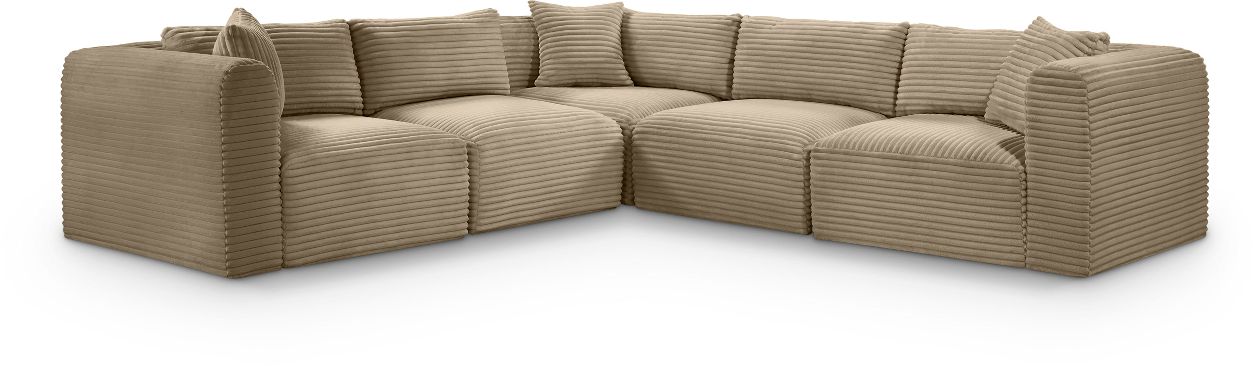 Shaggy - 5 Piece Modular Corner Sectional - Taupe