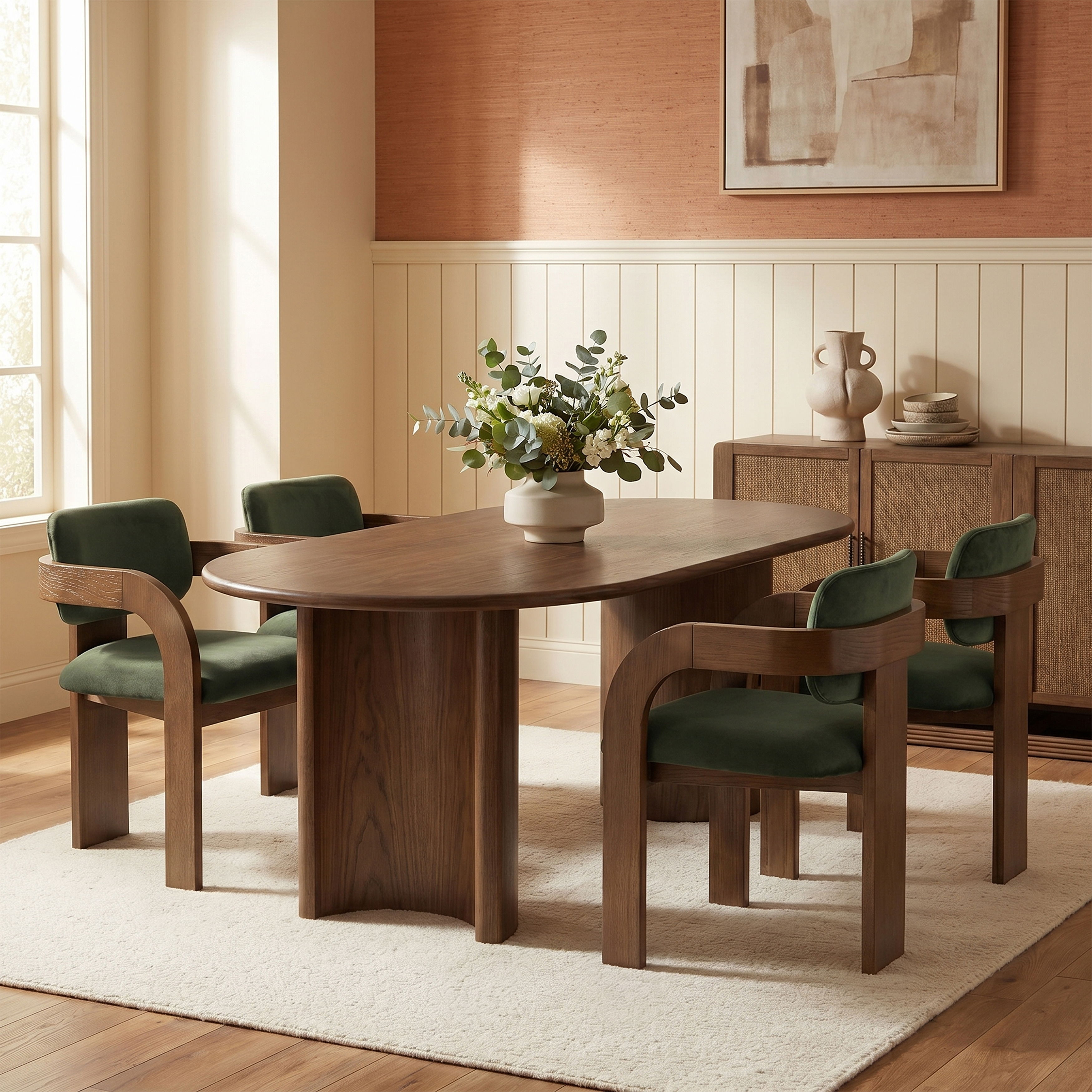 Cedra - Velvet Performance Fabric Upholstered Dining Chair (Set of 2) - Green
