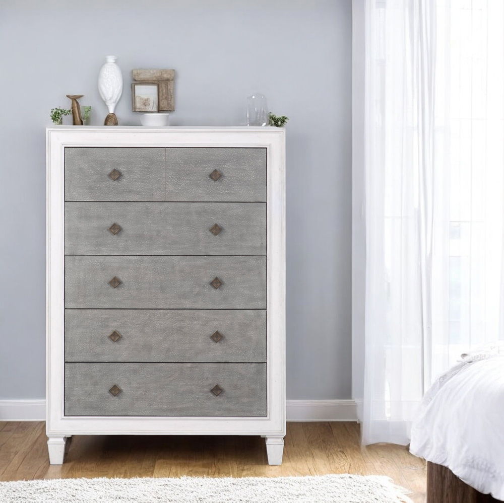 Katia - Chest - Rustic Gray & Weathered White, white