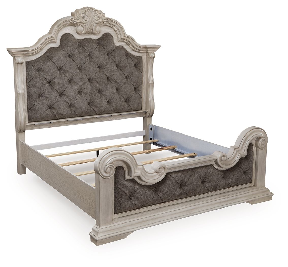 Bruchandi - King Upholstered Panel Bed - Antique White