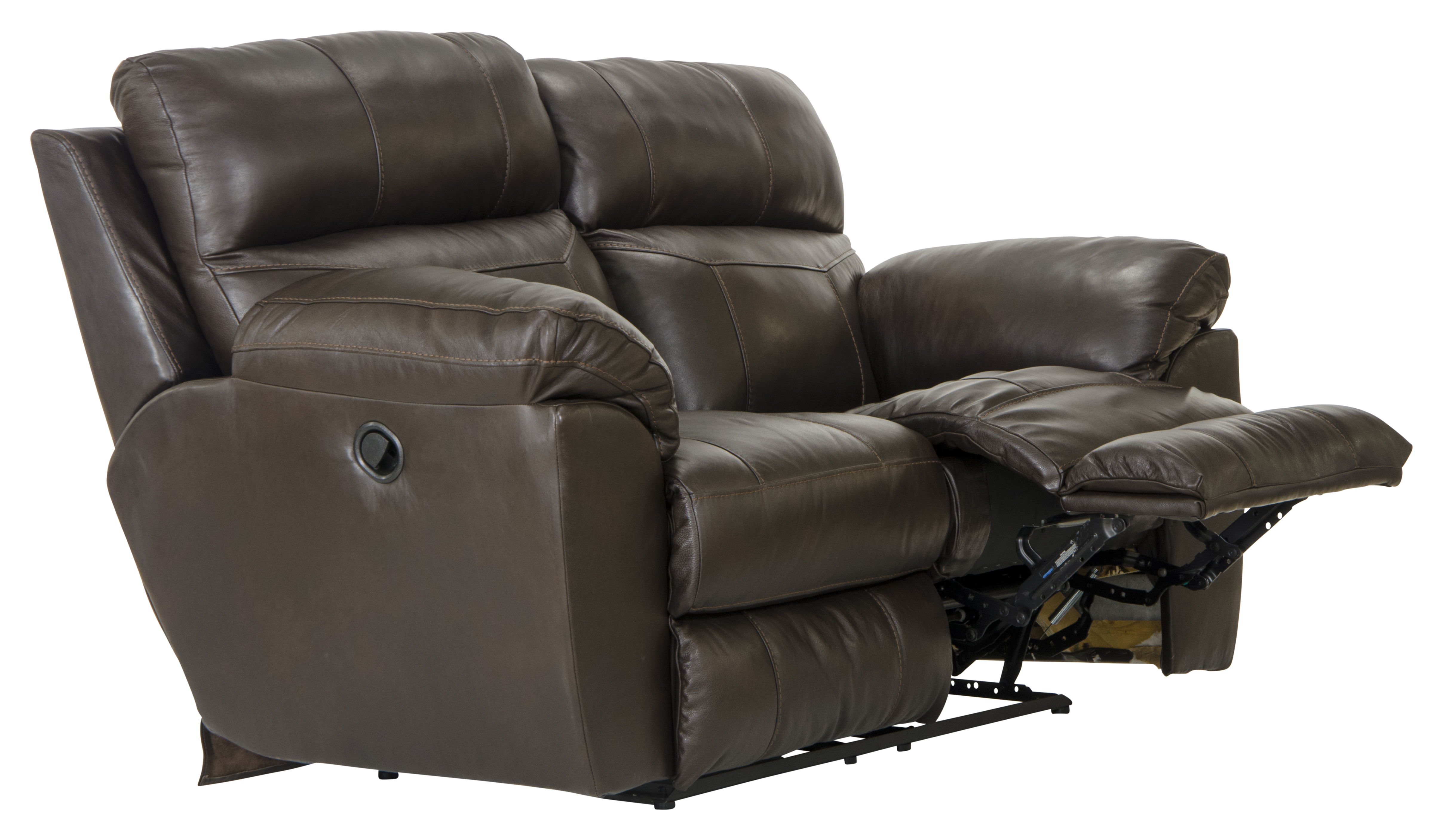 Costa - Top Grain Italian Leather Lay Flat Reclining Loveseat - Chocolate