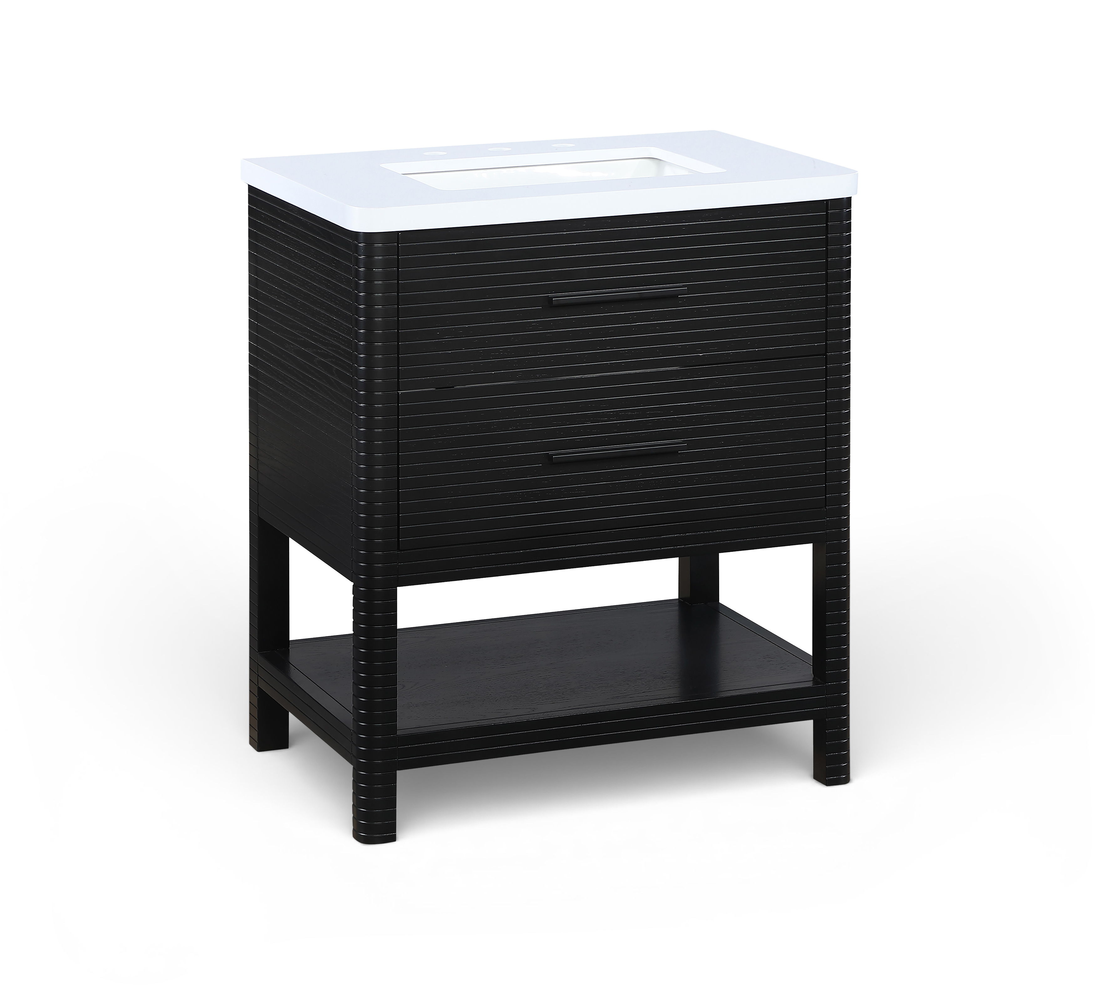 Oakwell - 30'' Bathroom Vanity - Black / White
