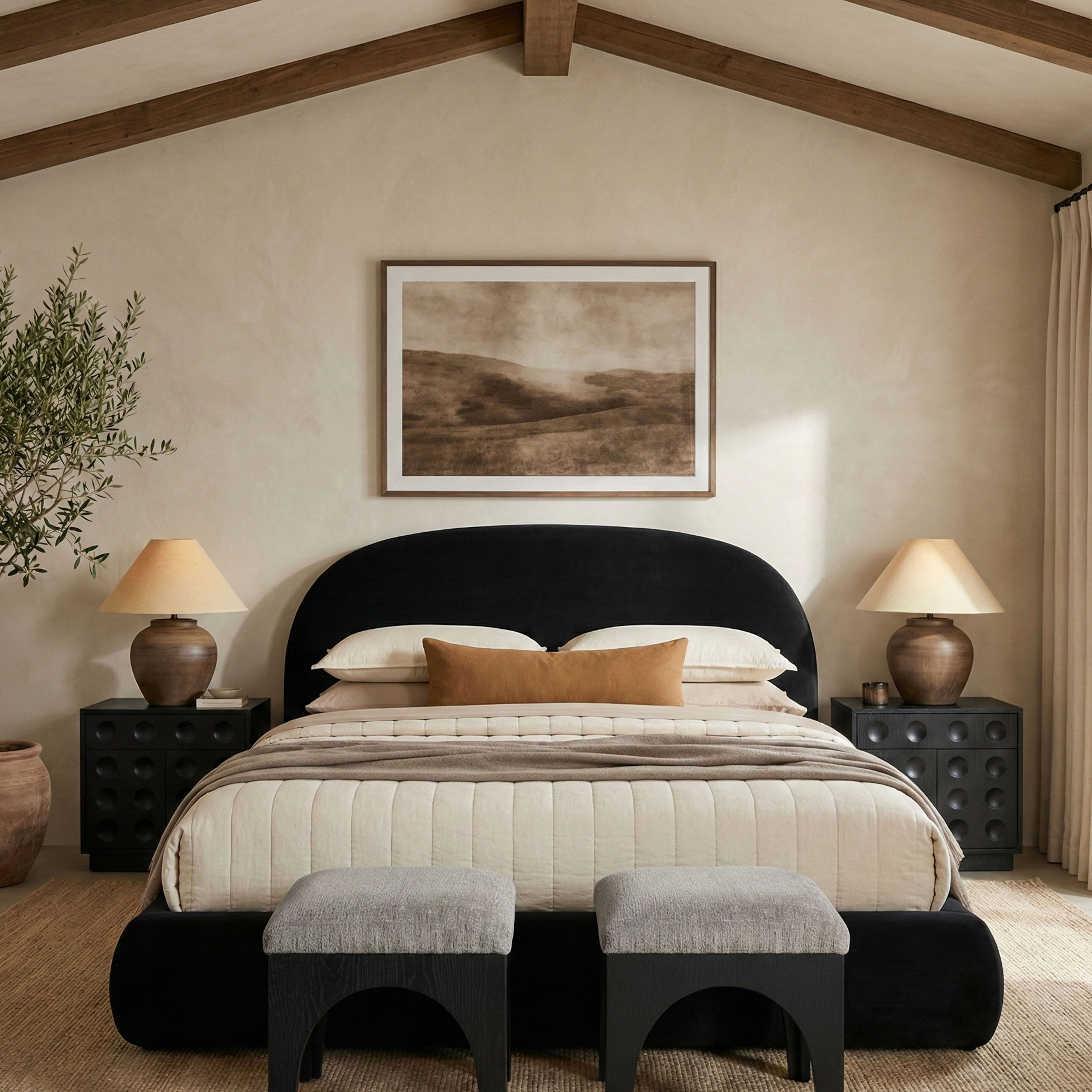 Celine - Upholstered King Bed - Black