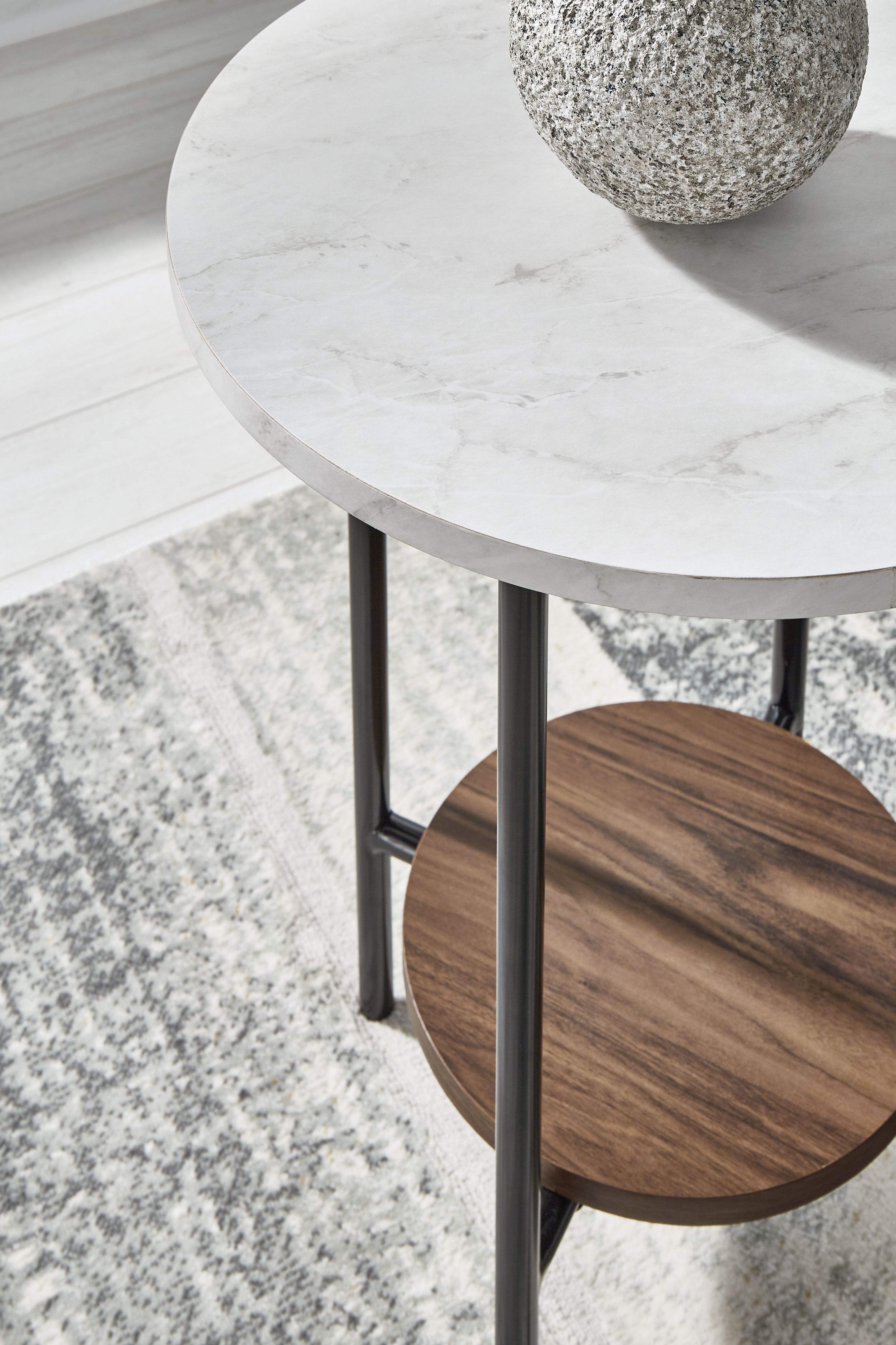 Ashley Furniture Wrenwich - Occasional Table Set (Set of 3) - Brown / Black / White - Image 5