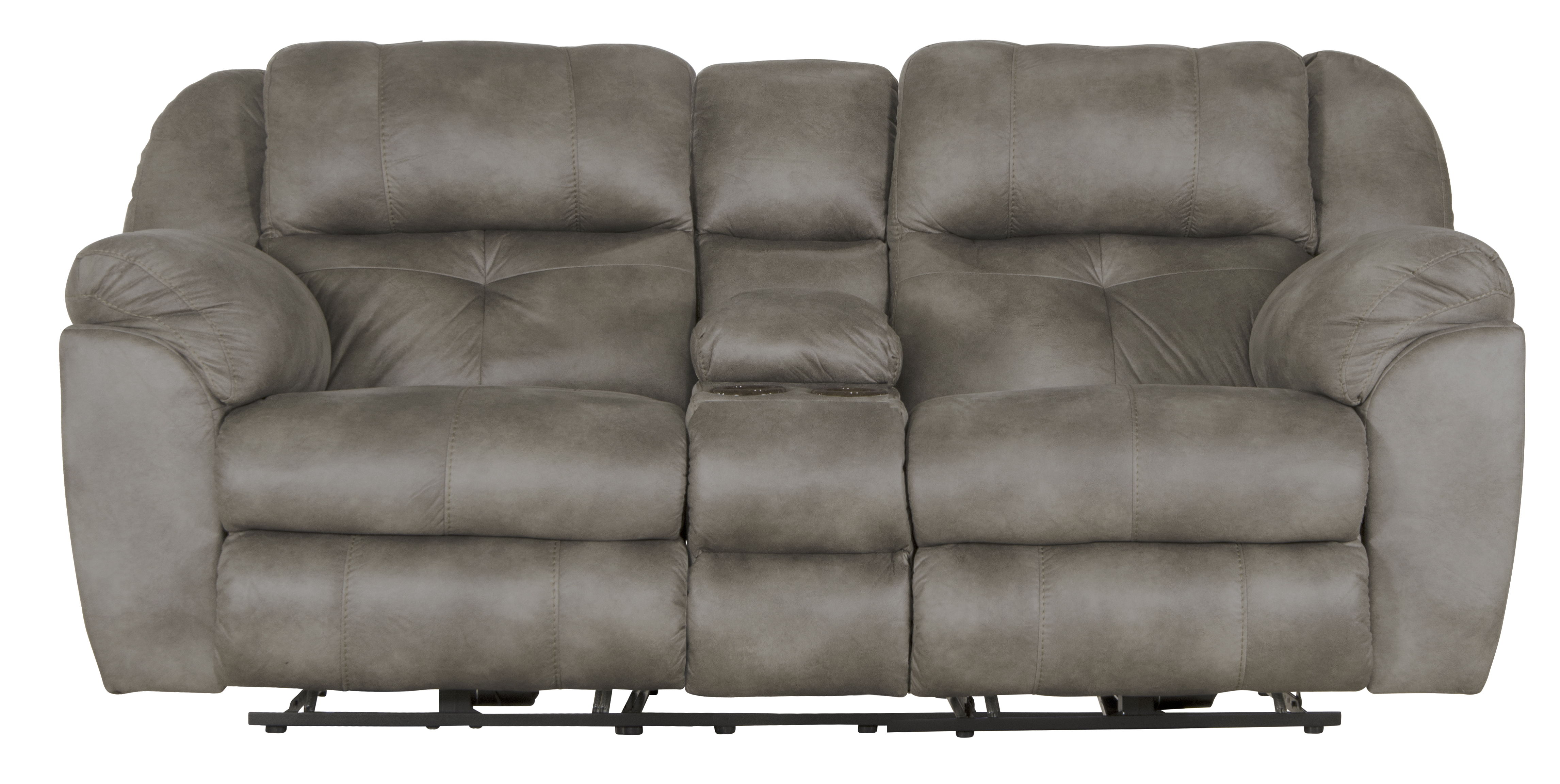 Ferrington - Power Lay Flat Reclining Console Loveseat With Power Adjustable Headrest & Lumbar - Steel