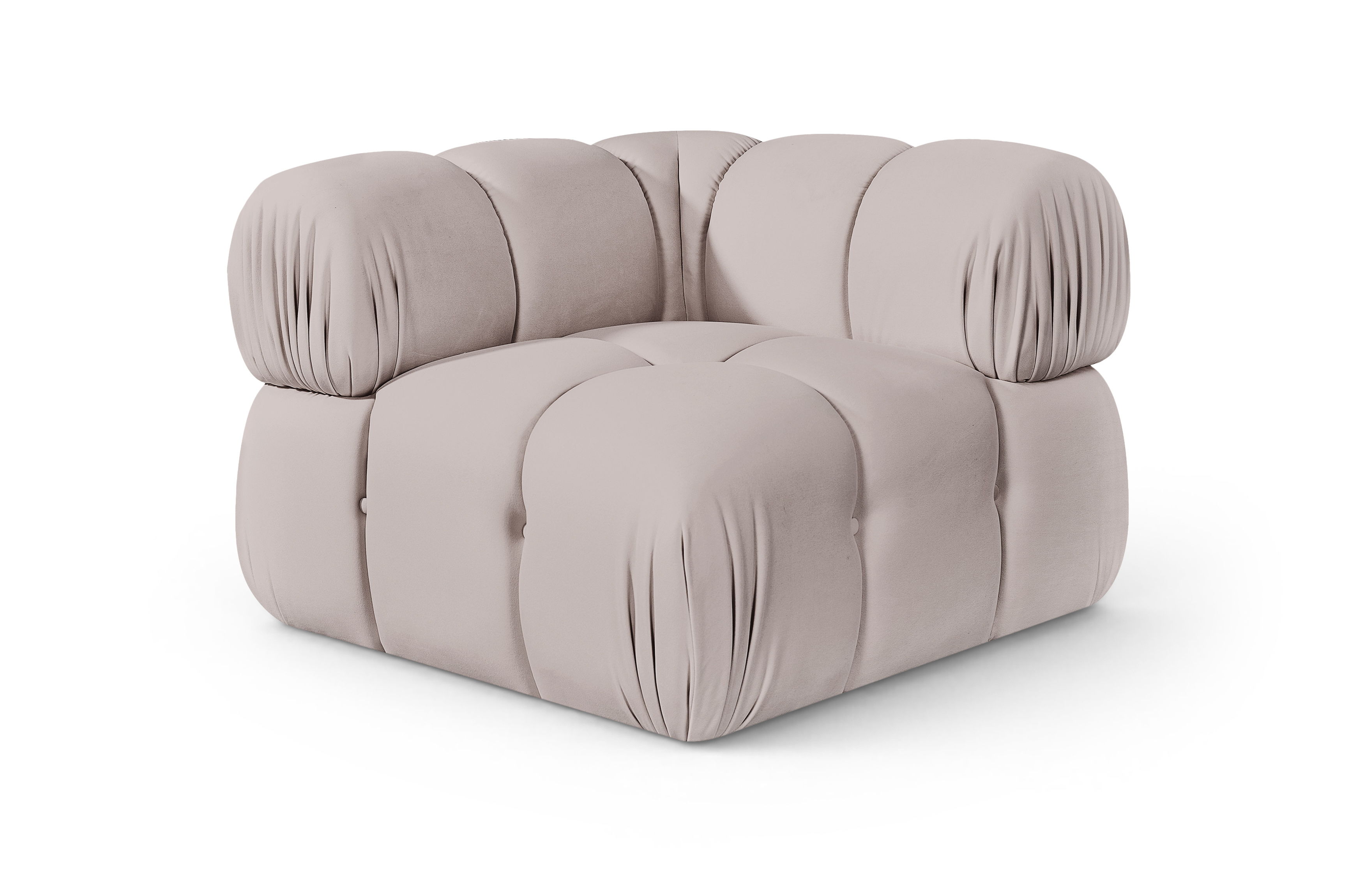 Orin - Velvet Performance Fabric Upholstered Modular Corner Chair - Beige