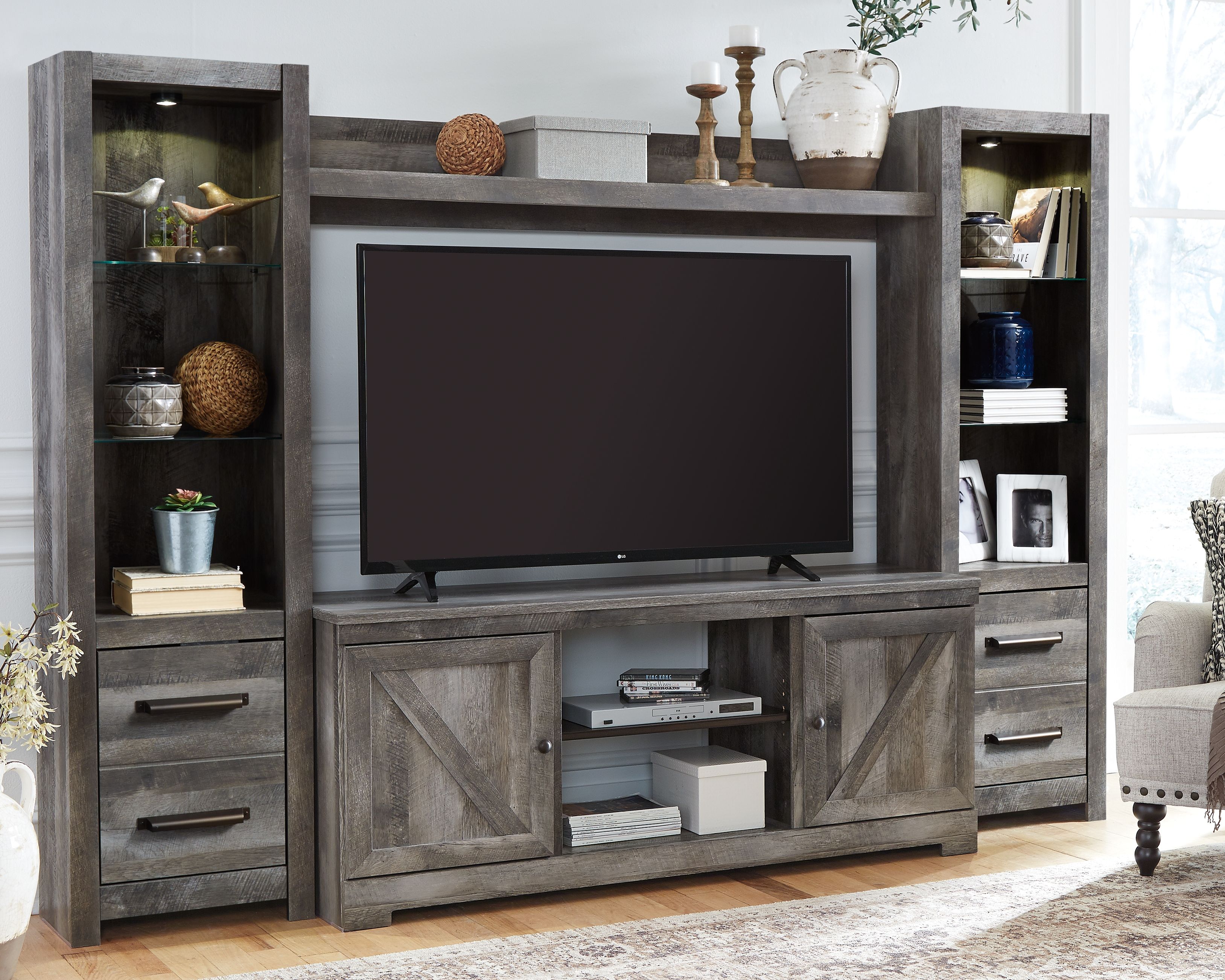 Ashley Furniture Wynnlow - 4 Pc. - Entertainment Center - 63" TV Stand - Gray - Image 6