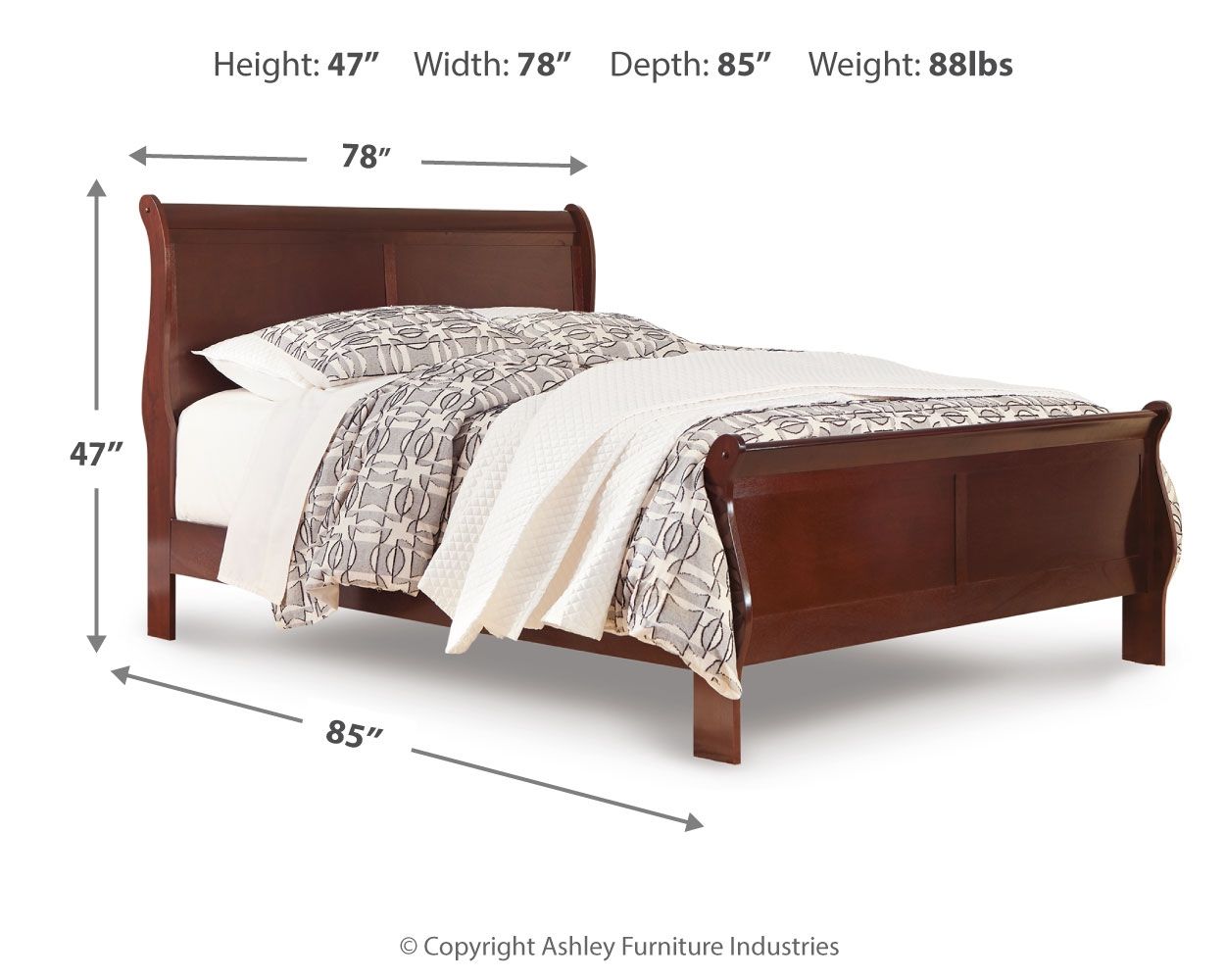 Ashley Furniture Alisdair - King Sleigh Bed - Dark Brown - Image 6