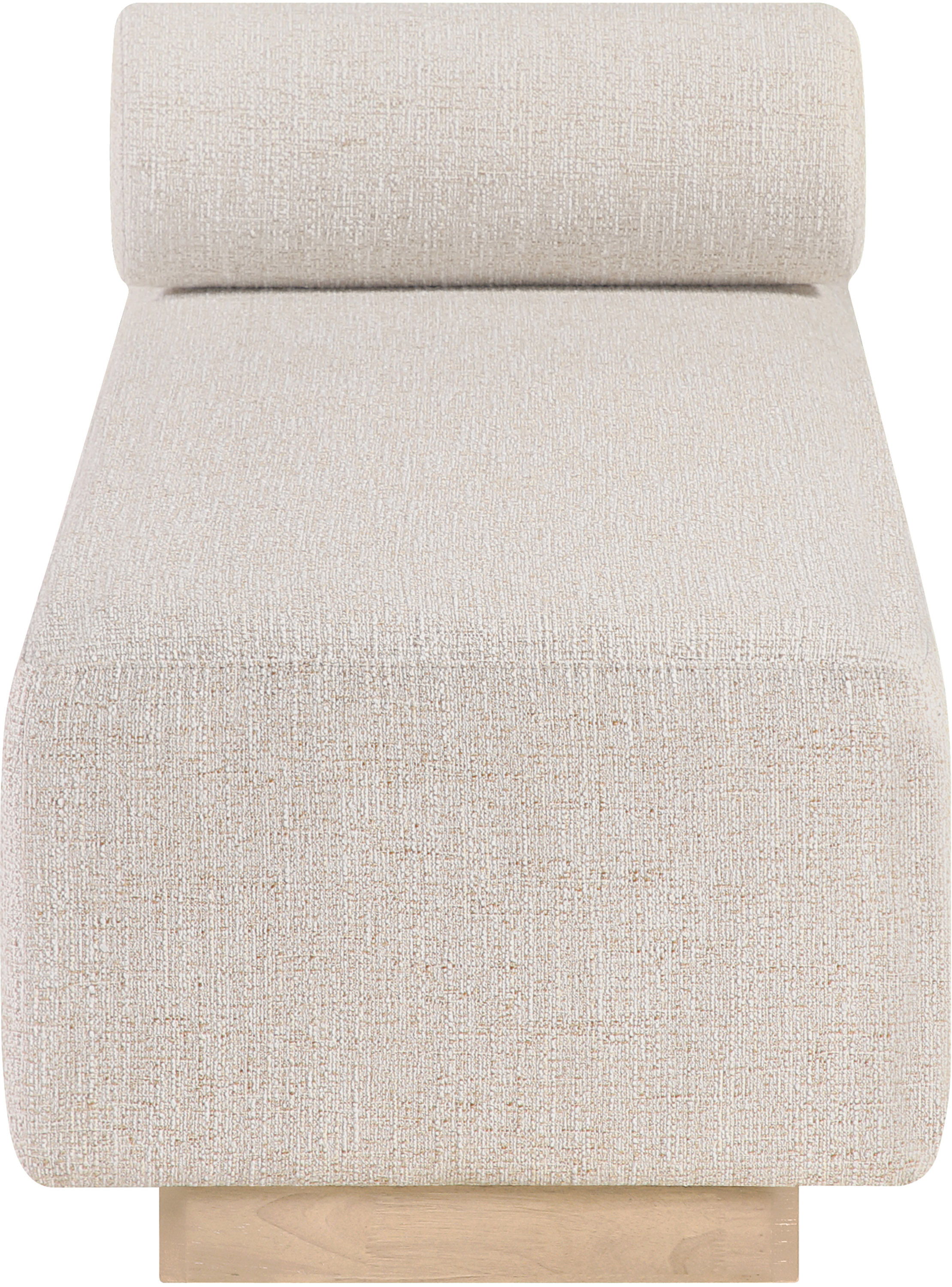 Zephyr - Linen Textured Fabric Upholstered Chaise - Beige / Painted Natural