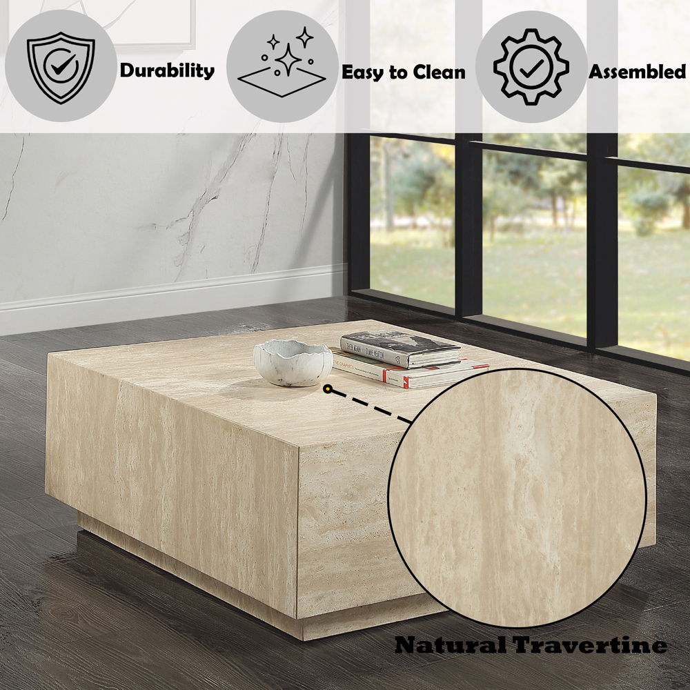 Deon - Coffee Table - Beige Marble, beige, view 5