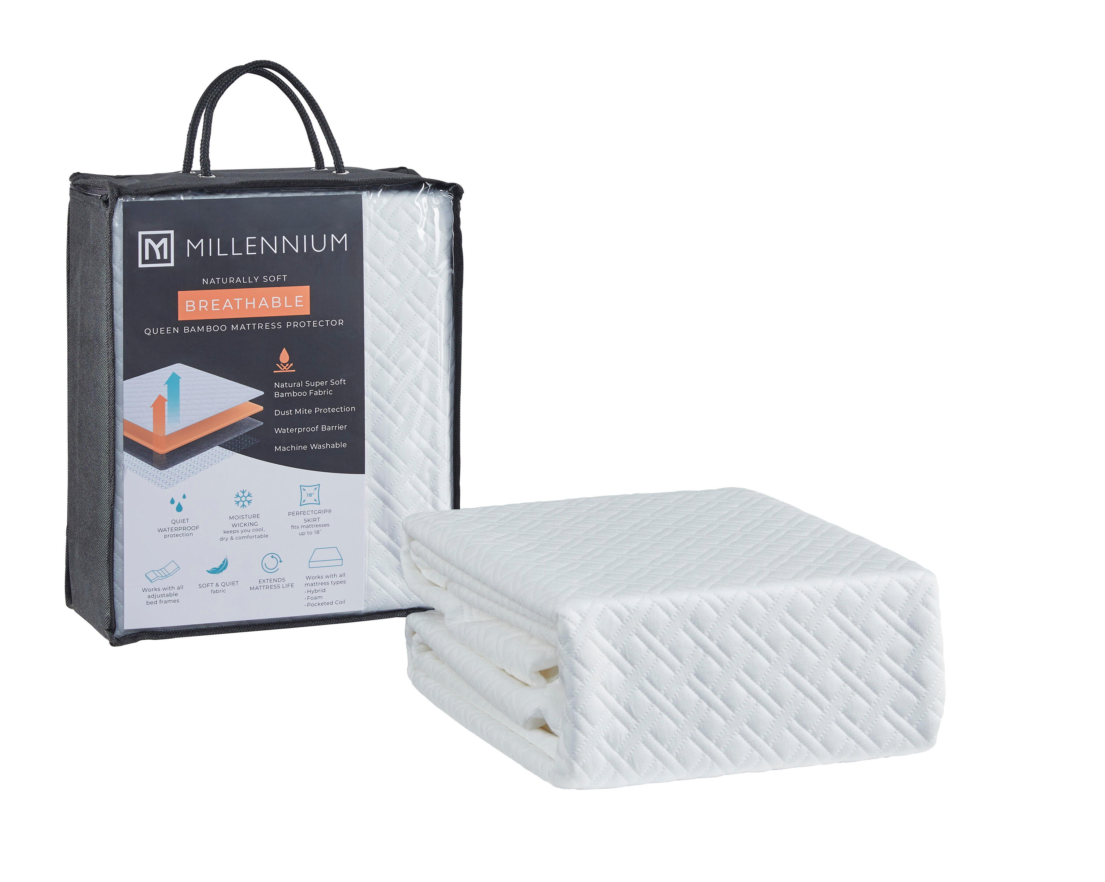 Basic Protector - Queen Mattress Protector (Set of 4) - White, white