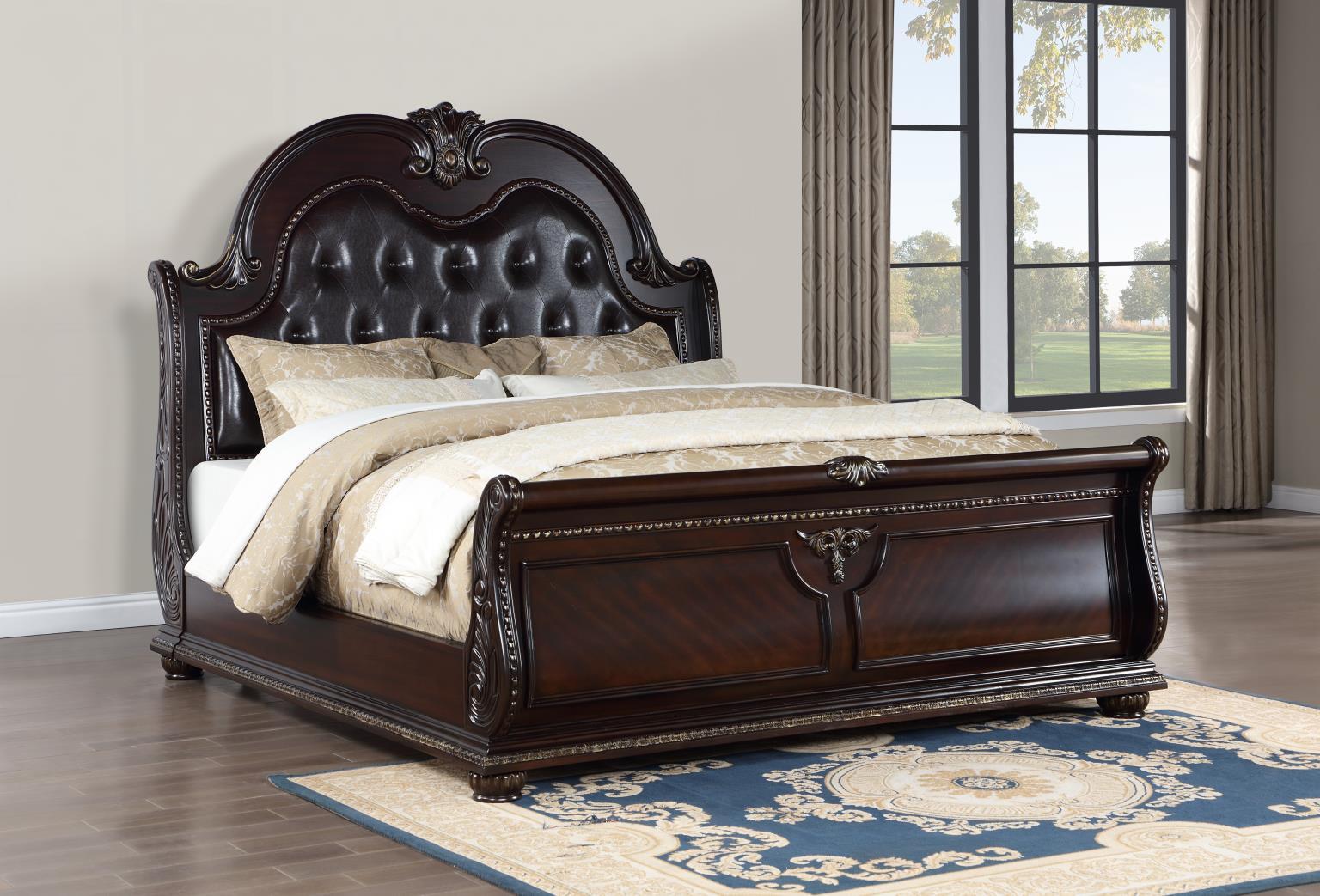 B054 - Queen Bed - Cherry