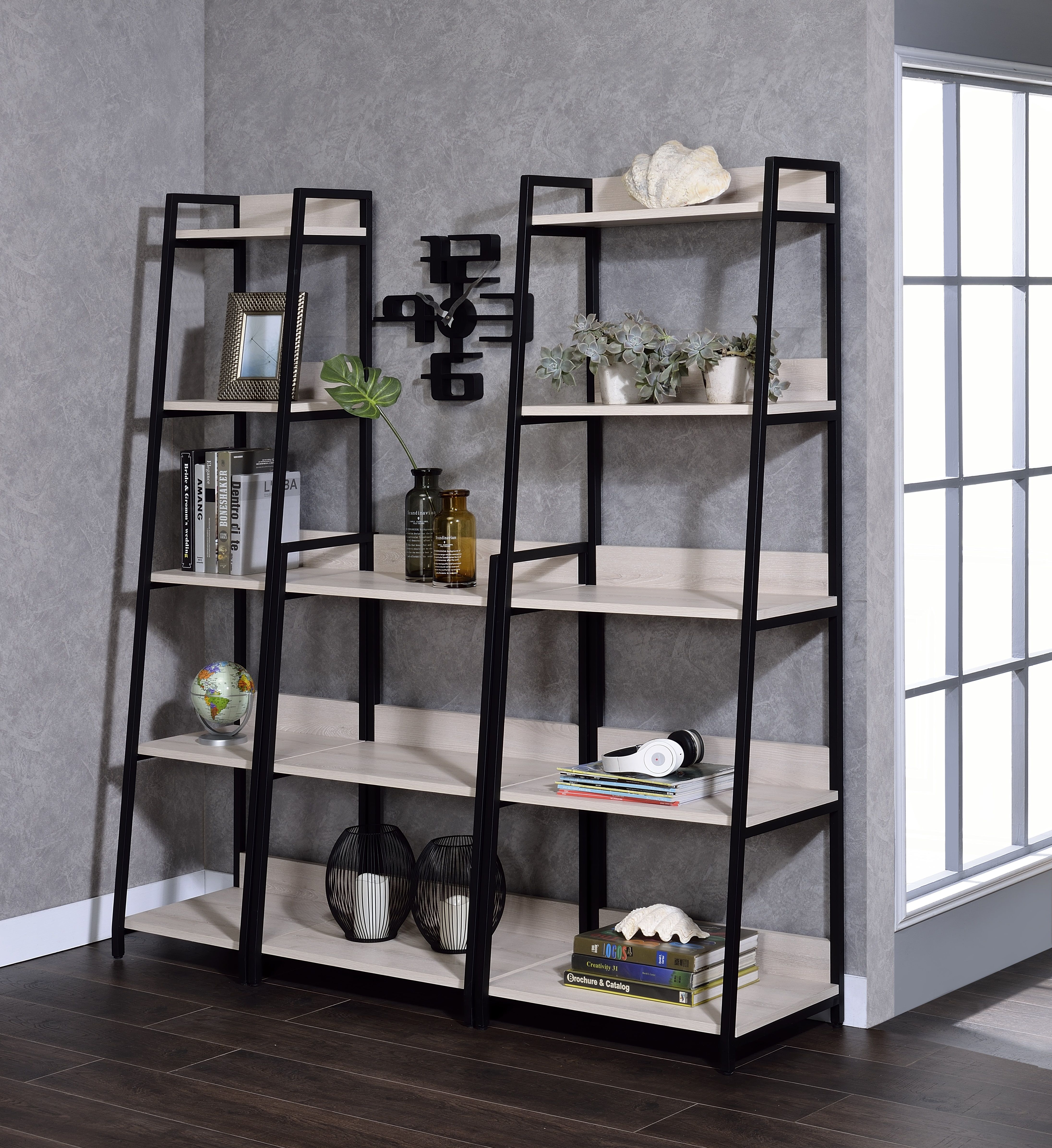 Wendral - 16"L Bookshelf - Natural & Black, beige