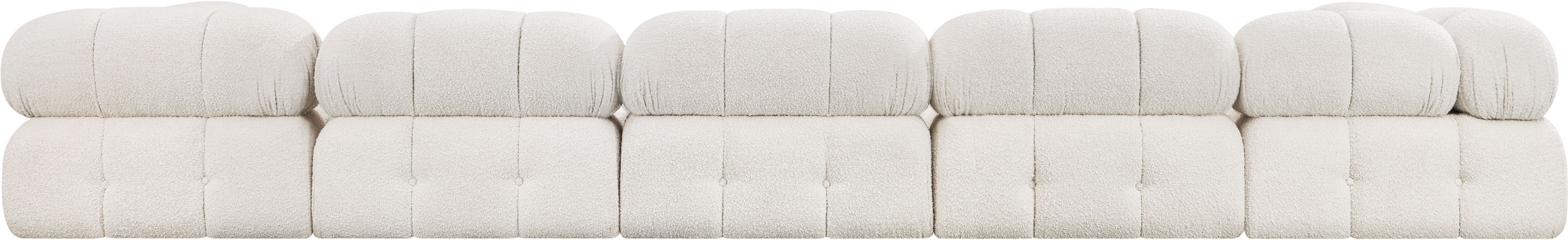 Ames - 7 Piece Boucle Fabric Modular Sectional - Cream