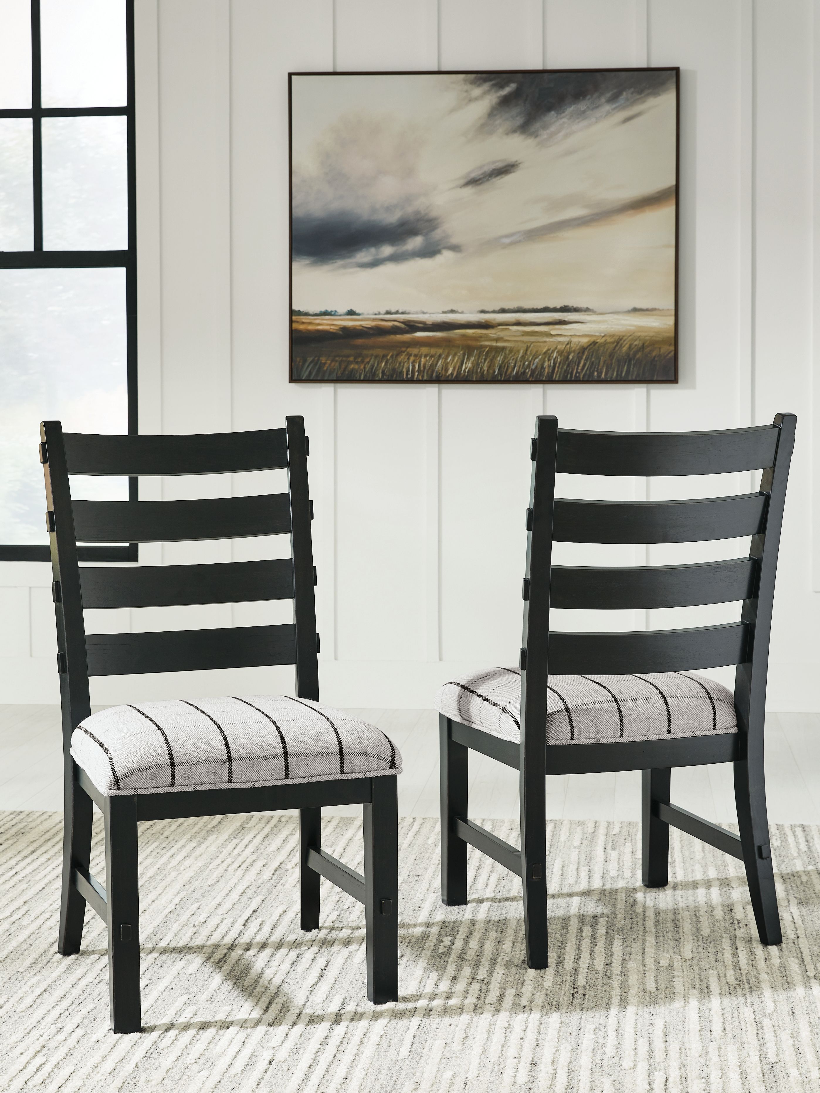 Ashley Furniture Ridgester - Dining Upholstered Side Chair (Set of 2) - Beige / Black - Image 2