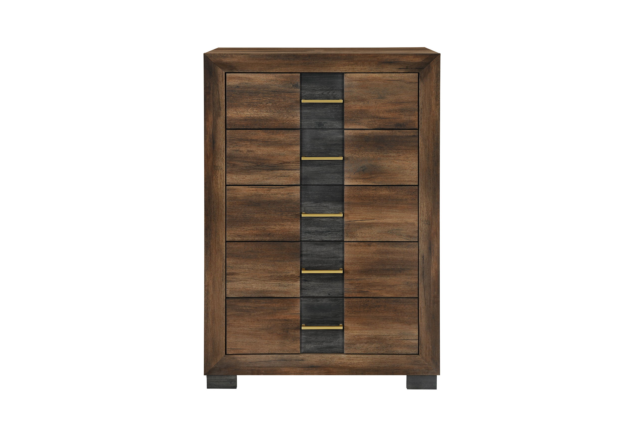 Optimus - 5 Piece King Bedroom Set - Black / Brown