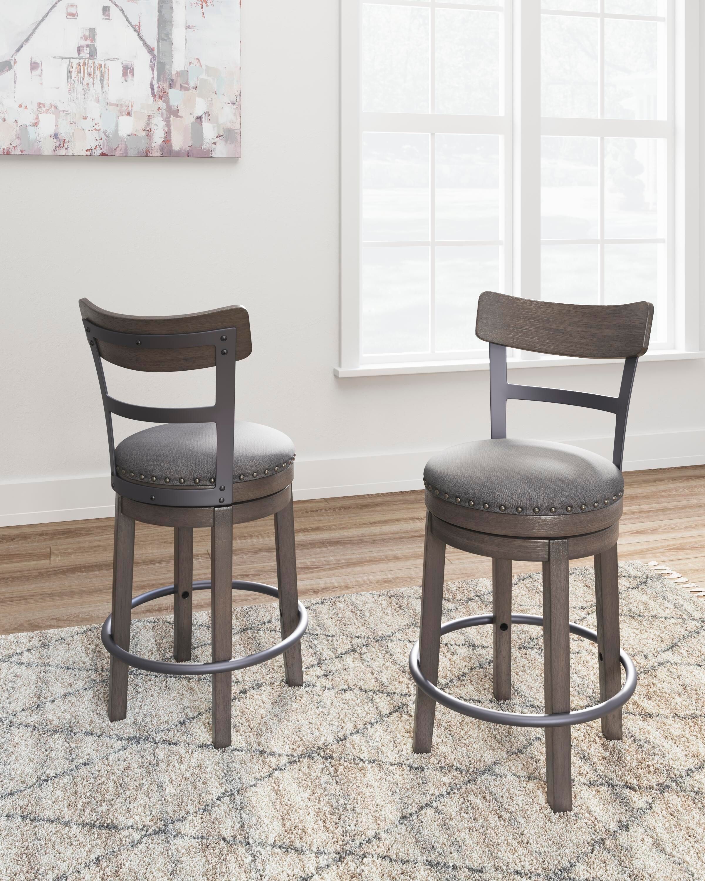 Ashley Furniture Caitbrook - UPH Swivel Barstool - Gray - Image 10