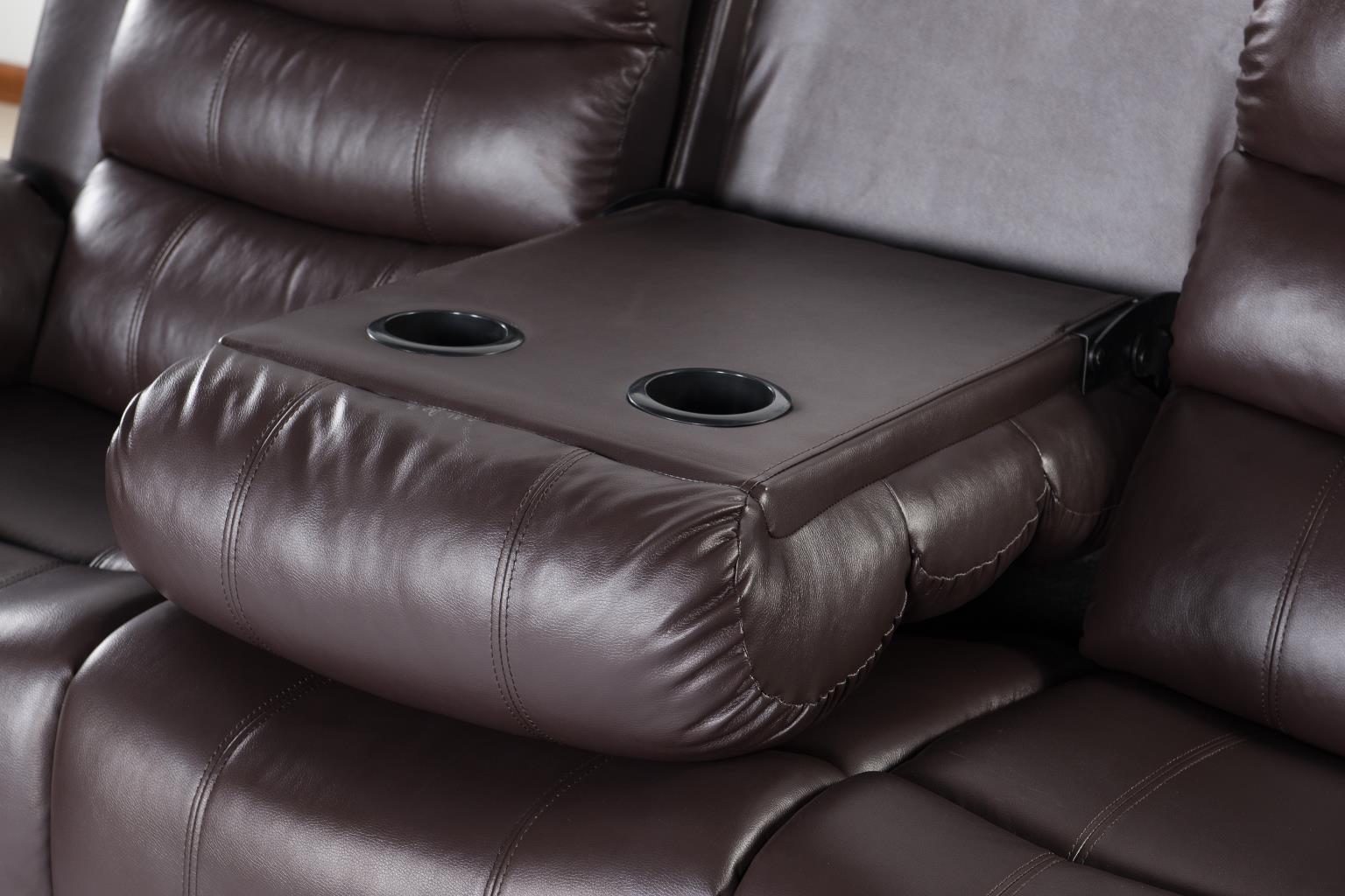 U191 - 3 Piece Living Room Set (Motion Sofa & Motion Loveseat, Motion Chair) - Dark Brown